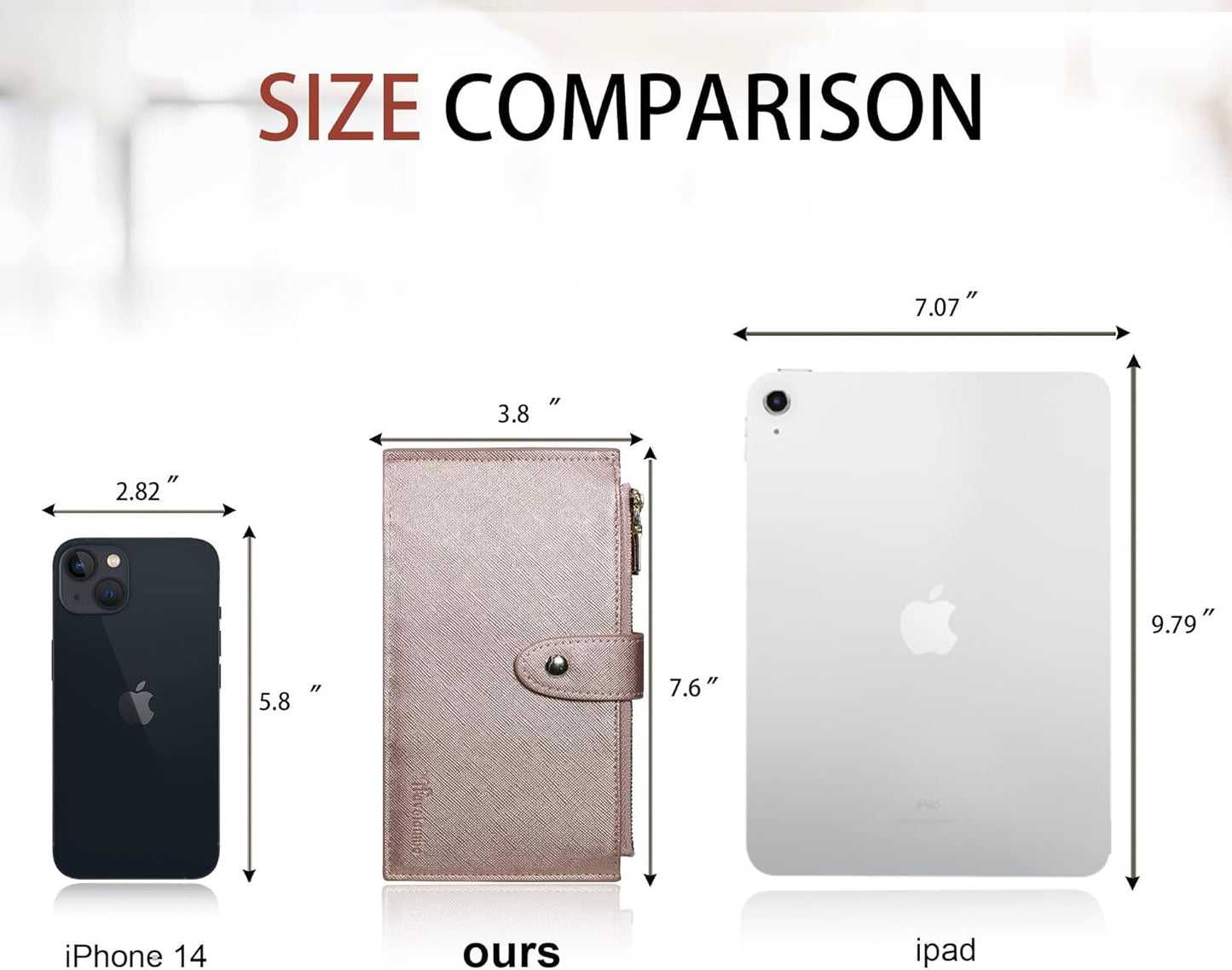 Travelambo RFID Wallet Women Large Size Bifold Multi Card Wallet Case with Zipper Pocke Credit Card Holder for Women