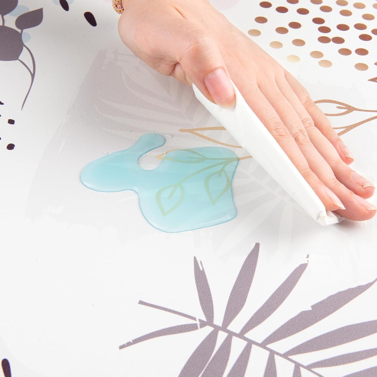 QIYI Large Mouse Pad, Extended Desk Mat for Desktop, PU Leather Waterproof Gaming Mousepad, Computer Desk Accessories Protector Writing Pads for School Office Home 31.5" x 15.7" - Abstract Leaves