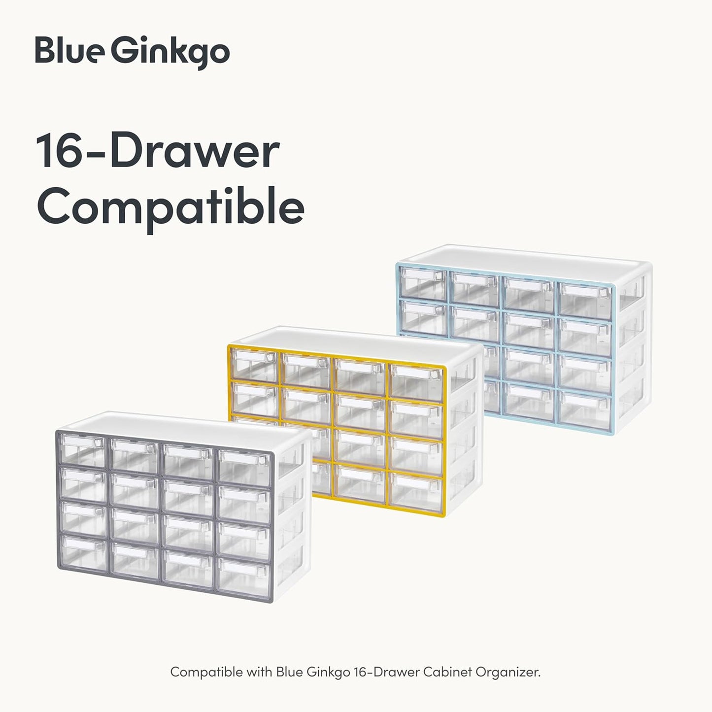 BLUE GINKGO 16 Dividers - Compatible with Medium 16-Drawer Storage Cabinet (16-Pack) - Clear