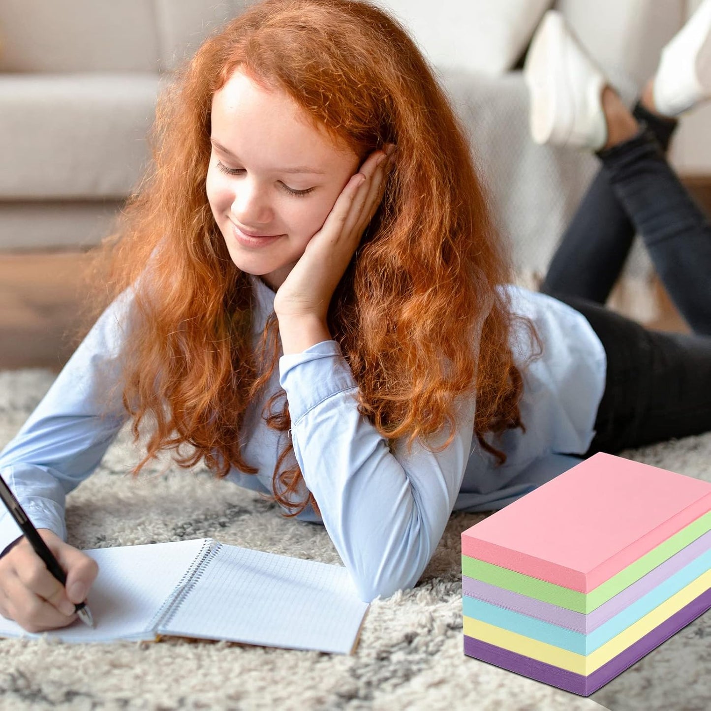 Fainne 300 Pcs 3 x 5 Inches Blank Index Cards 180 Gsm Thick Card Stock Assorted Color Neon Blank Flash Cards Colorful Study Notecards for Organizing(Fresh Colors)