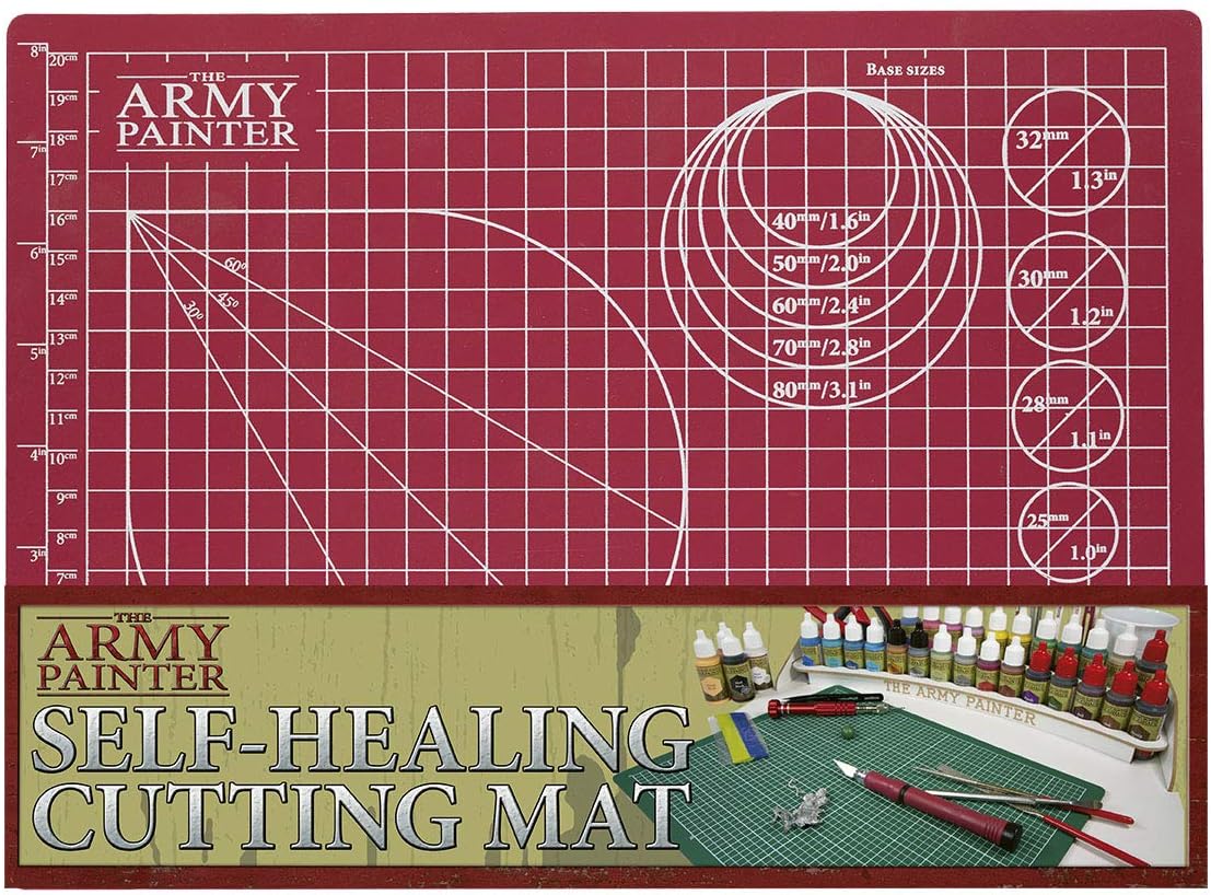 The Army Painter Self-Healing Cutting Mat | Double-Sided PVC Non-Slip Mat| 3-Layer Square Cutting and Modeling Mat| A4, 220x300mm | for Role Play, Board Game
