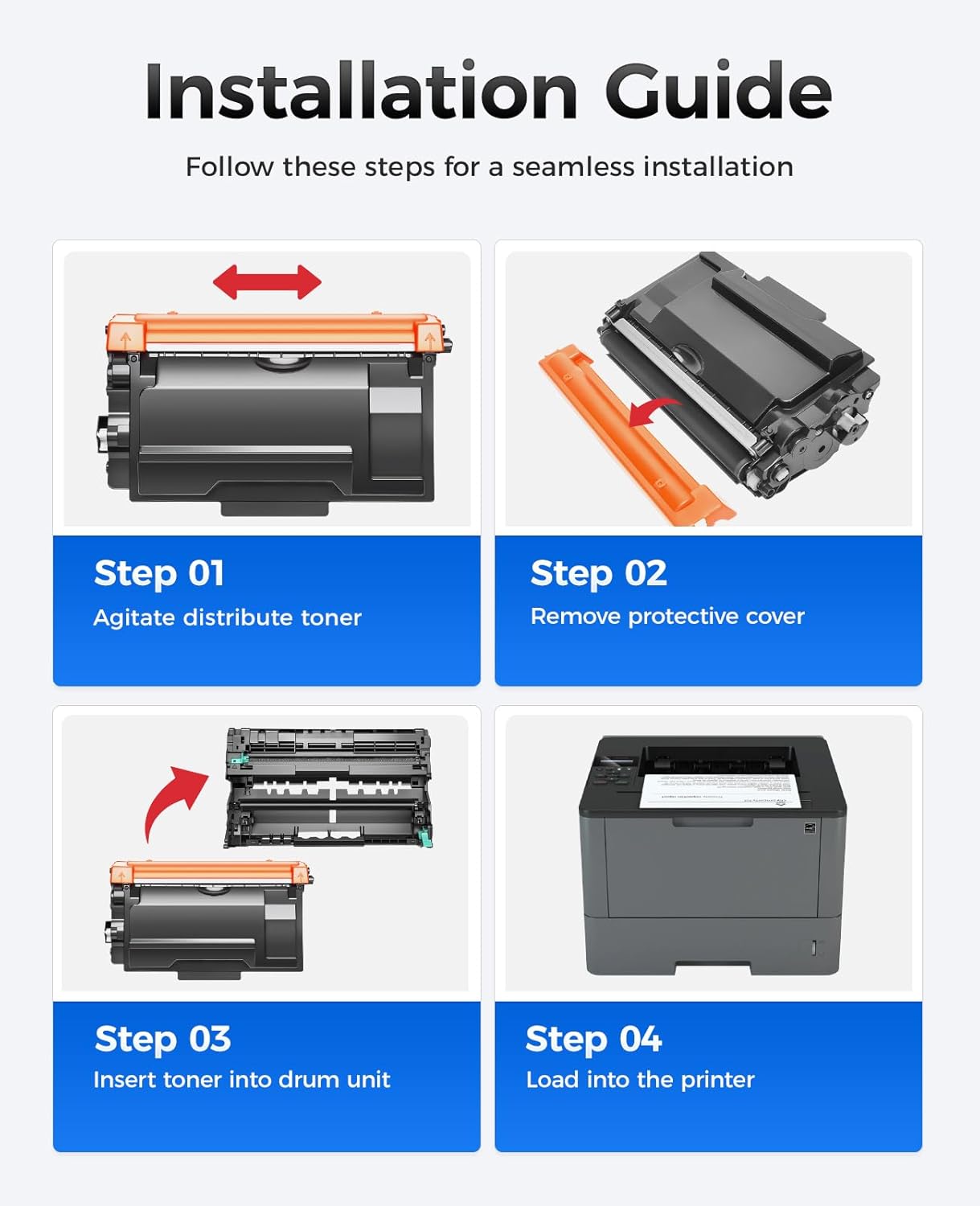 TN850 Black Toner Cartridge 2-Pack High Yield Compatible for Brother TN-850 TN880 TN820 TN890 HL-L6200DW L6200DWT L5200DW L5100DN L6400DW MFC-L5800DW L5700DW L6700DW L6800DW DCP-L5600DN Printer Ink