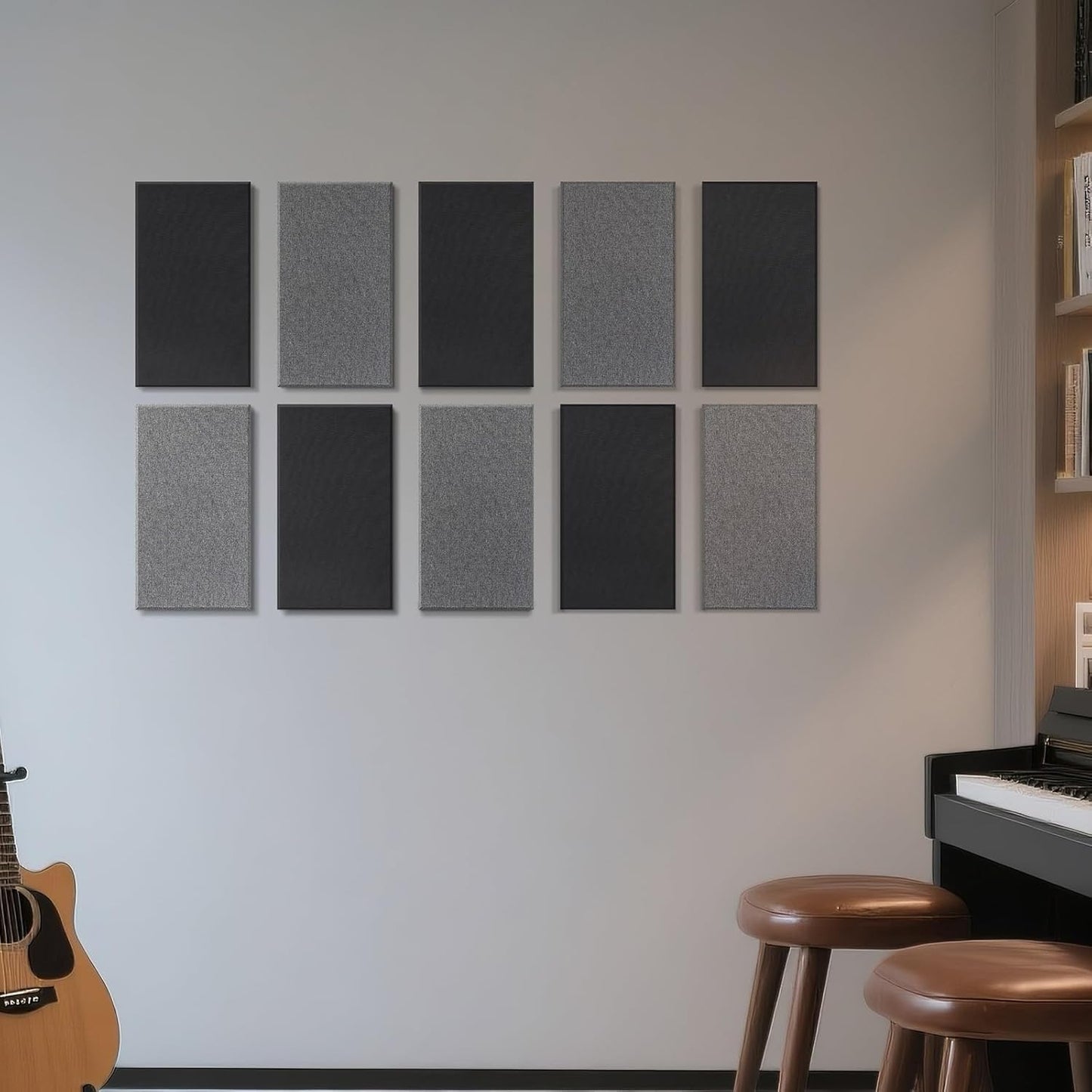 UMIACOUSTICS 4 PCS Fiberglass Acoustic Panels, 2“ Thick 23.6" x 11.8" Sound Absorbing Panels , Heather