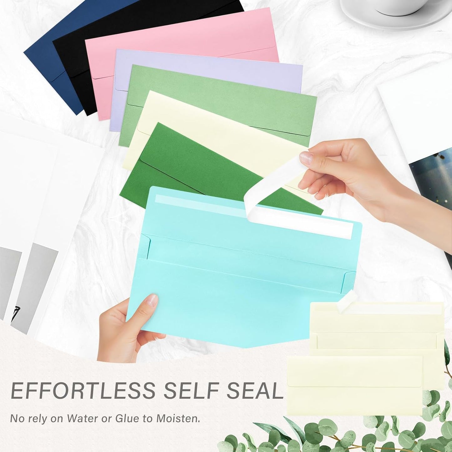 200 Pack #10 Business Envelopes, Self Seal Standard Ivory Envelopes for Secure Business & Legal Mailing, Office, Checks, Letter, Invoices, 4 1/8 x 9 1/2 Inches