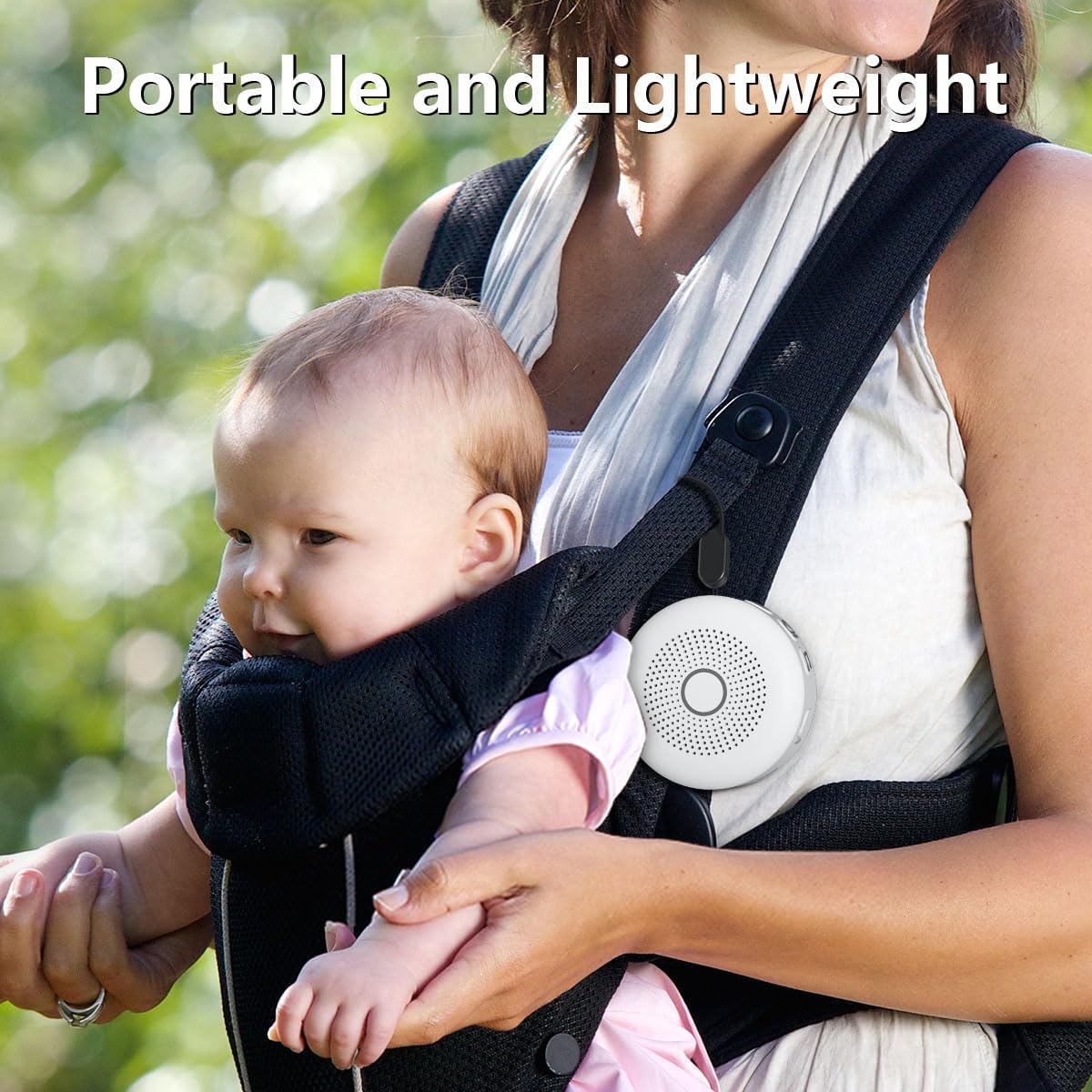 Sleepbox Portable White Noise Machine 30 Soothing Sounds Rechargeable Battery Small for Travel 32 Volume Control Noise Canceling Sleep Machine Sound Therapy for Baby Kids Adults (White)