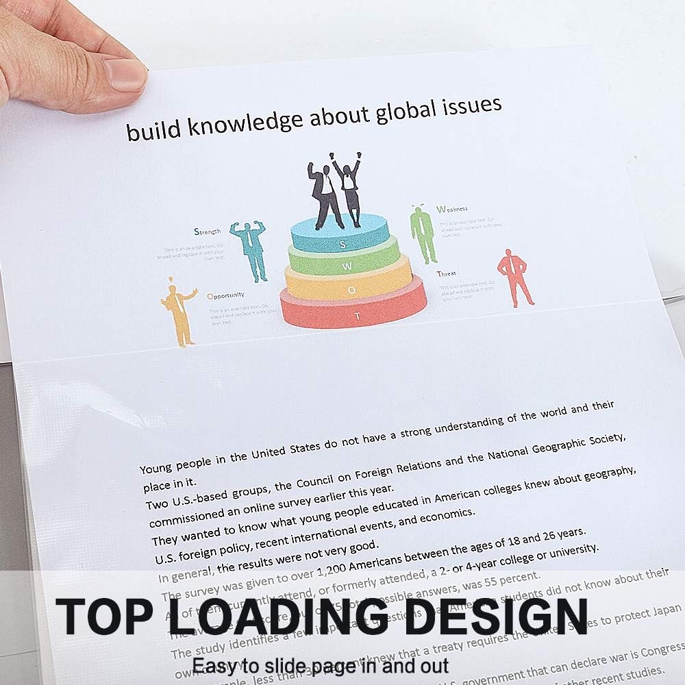 Sheet Protectors, HERKKA 400Pack Heavy Duty Page Protectors Holds 8.5 x 11 inch Sheets, 9.25 x 11.25 inch Top Loading, Clear, Reinforced 11-Hole Fit for 3 Ring Binder