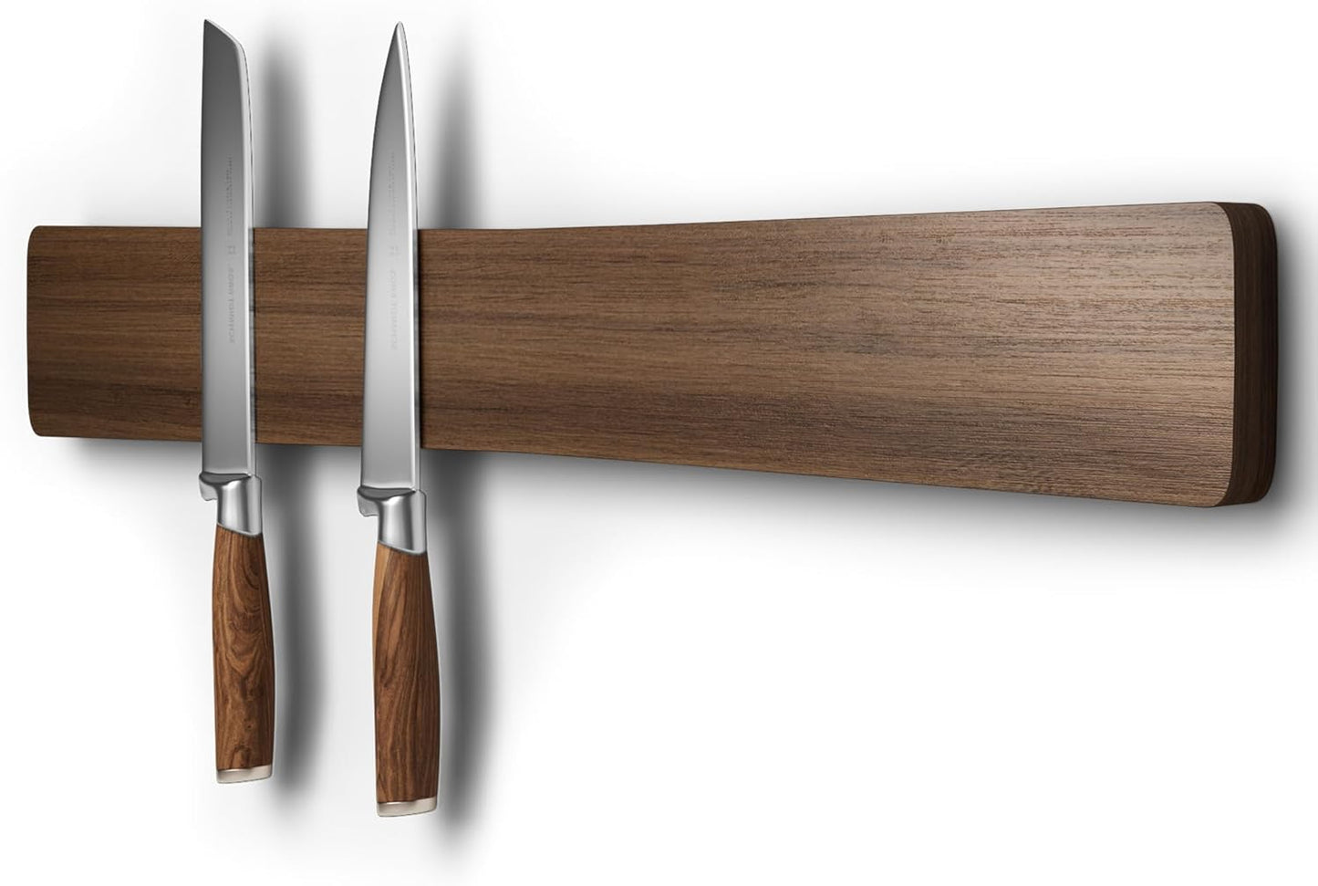Magnetic Knife Holder for Wall, Acacia Wood Knife Magnetic Strip No Drill Knife Magnet Storage Bar Magnetic Tool Key Holder Strip for Kitchen Utensil Organizer (Dark Brown, 16 Inch)