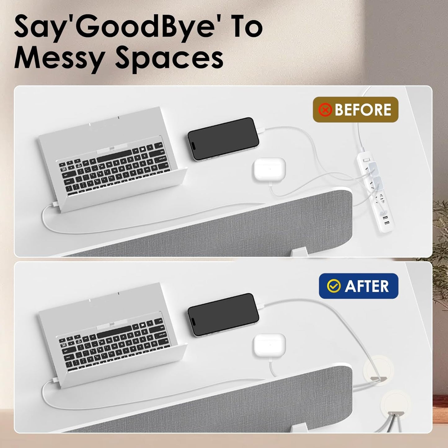 Desk Grommet 2 Inch (50 mm) 12 Pieces, Desk Hole Cover for Cables, Desk Wire Hole Insert, 2" Desk Hole Grommet, Cable Grommet, Desk Cord Hole Cover, Desk Cable Hole Cover with Hole Saw - White