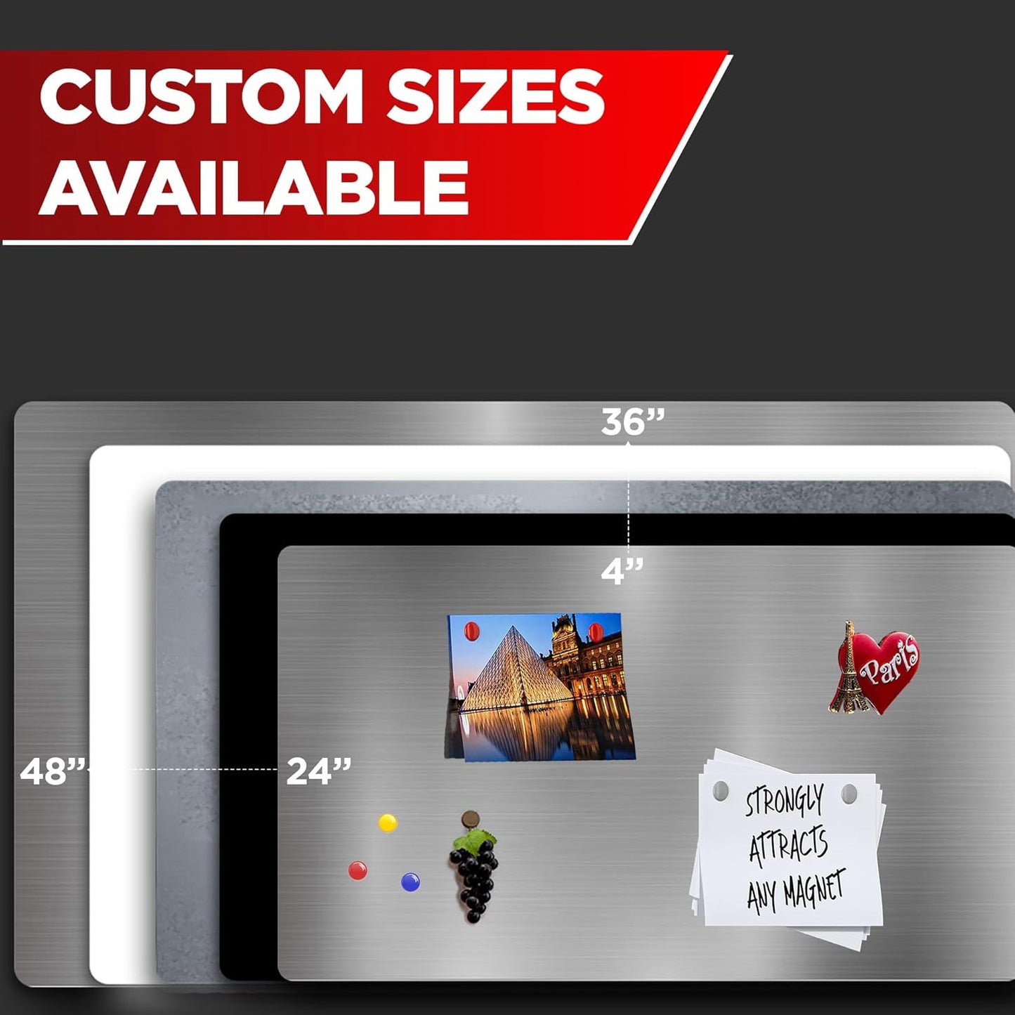 Diamond Life Magnetic Board - Memo & Vision Board for Home, Office, and Classroom - Magnet Board for Kids - Pre-drilled Mounting Screws Included (White 24"x36")