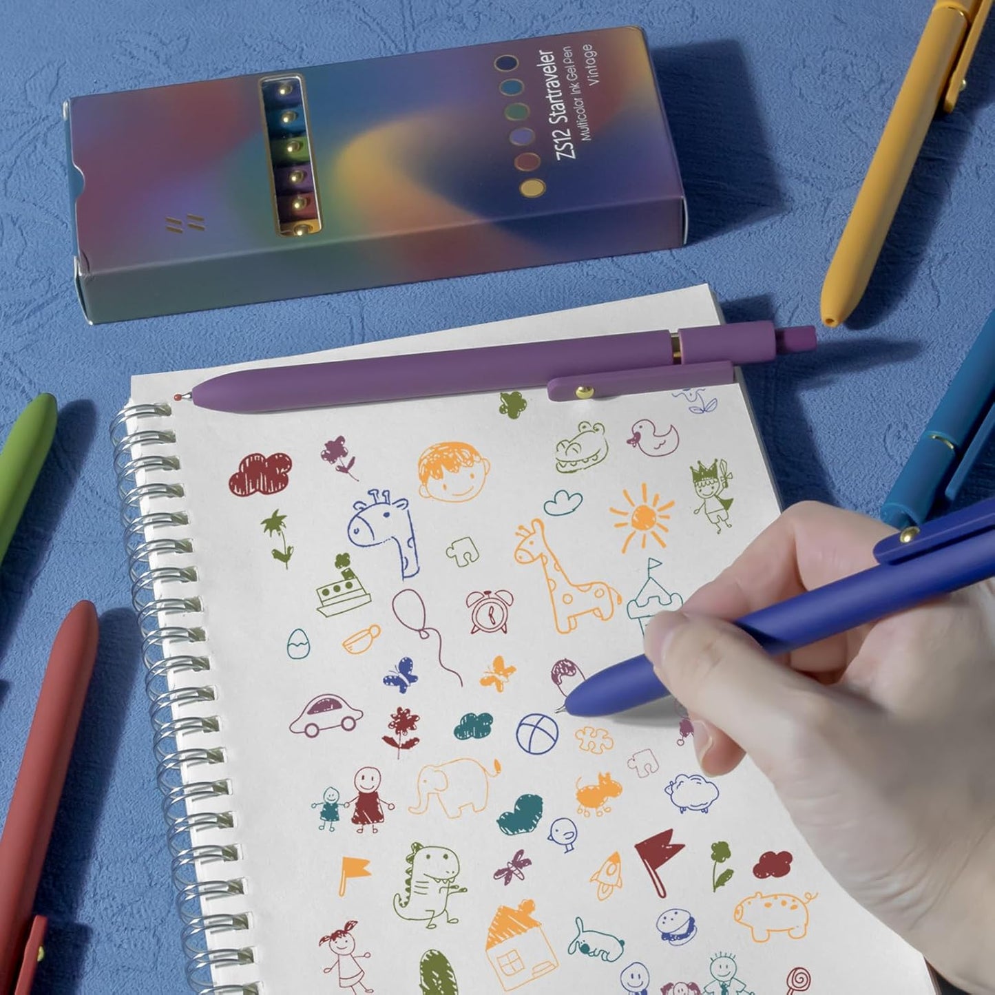 Colorful Pens, 6 Pcs Colored Pens Fine Point Smooth Writing Pen, 0.5mm Colored Ink Gel Pen for Journaling Note Taking Writing, Office School Supplies Gifts for Women (6 Pcs Gold Vintage)