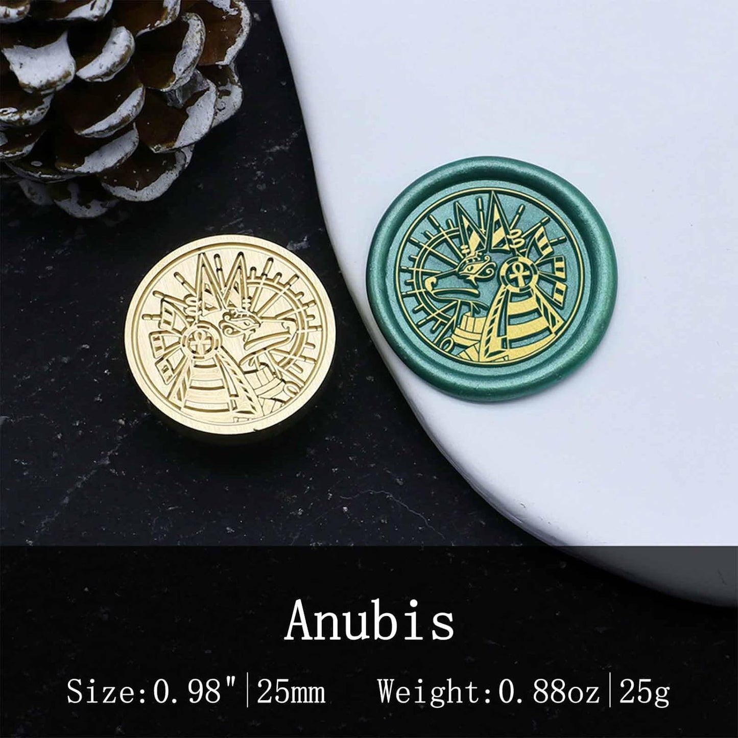 Brass Anubis Wax Seal Stamp - Ancient Egyptian Mythical, Removable, DIY & Scrapbooks