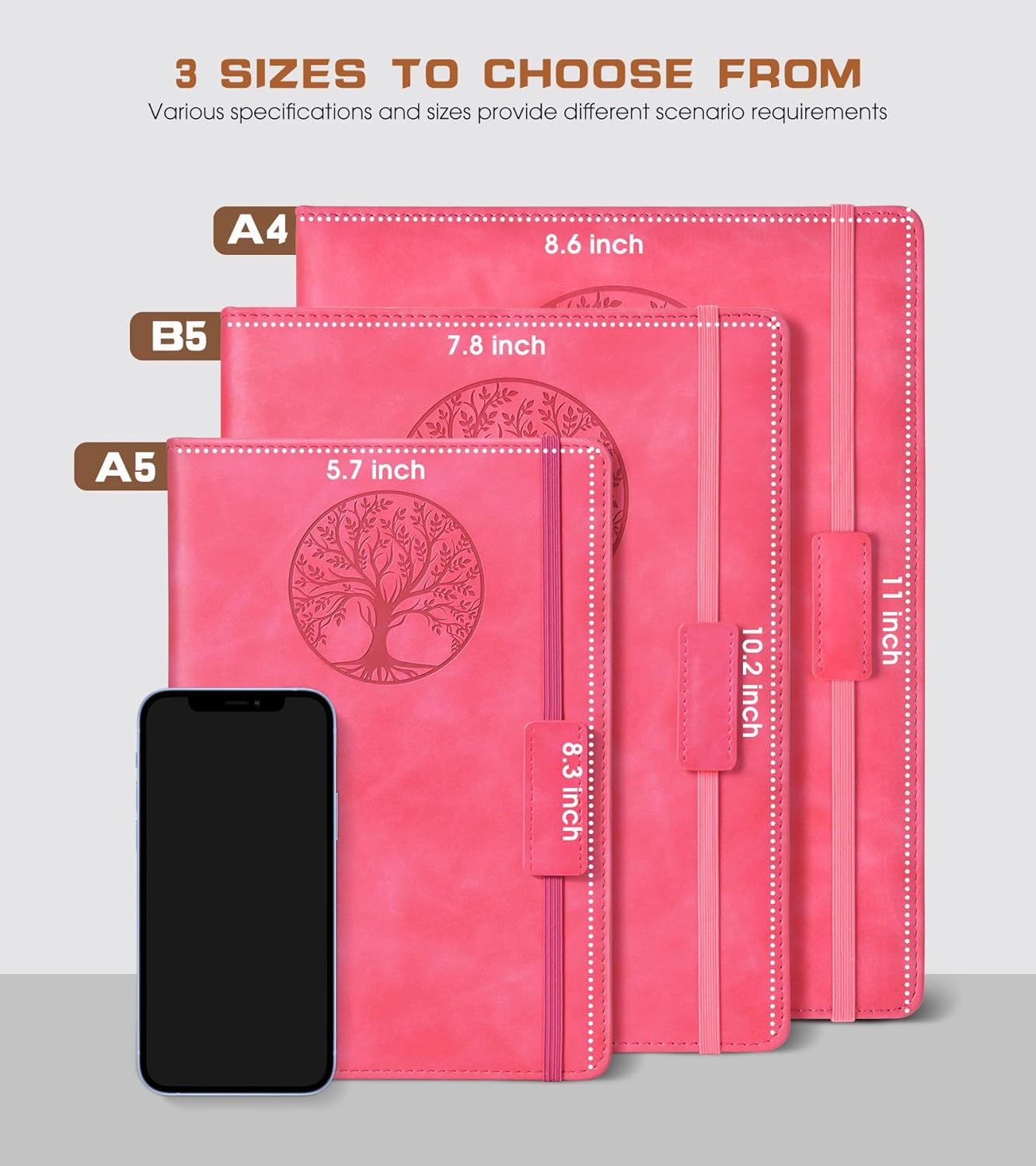 Lined Journal Notebook for Women Men,256 Pages B5 Large Hardcover Leather Journals for Writing,Travel,Business,Work,School,College Ruled Notebooks for Note Taking,Diary Notepad 7.8"×10.2"