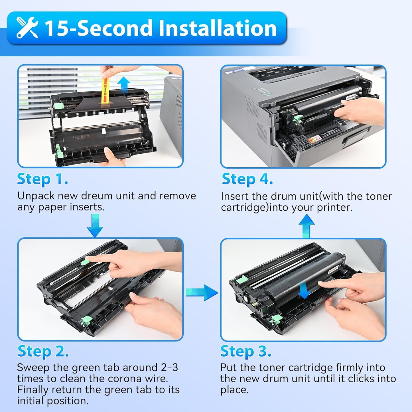 ZIPRINT DR830 DR-830 Drum 2 Pack Compatible Replacement for Brother tn830xl dr830 dr-830 Drum Unit for HL-L2460DW DCP-L2640DW HL-L2405W MFC-L2820DW MFC-L2900DW HL-L2480DW Printer
