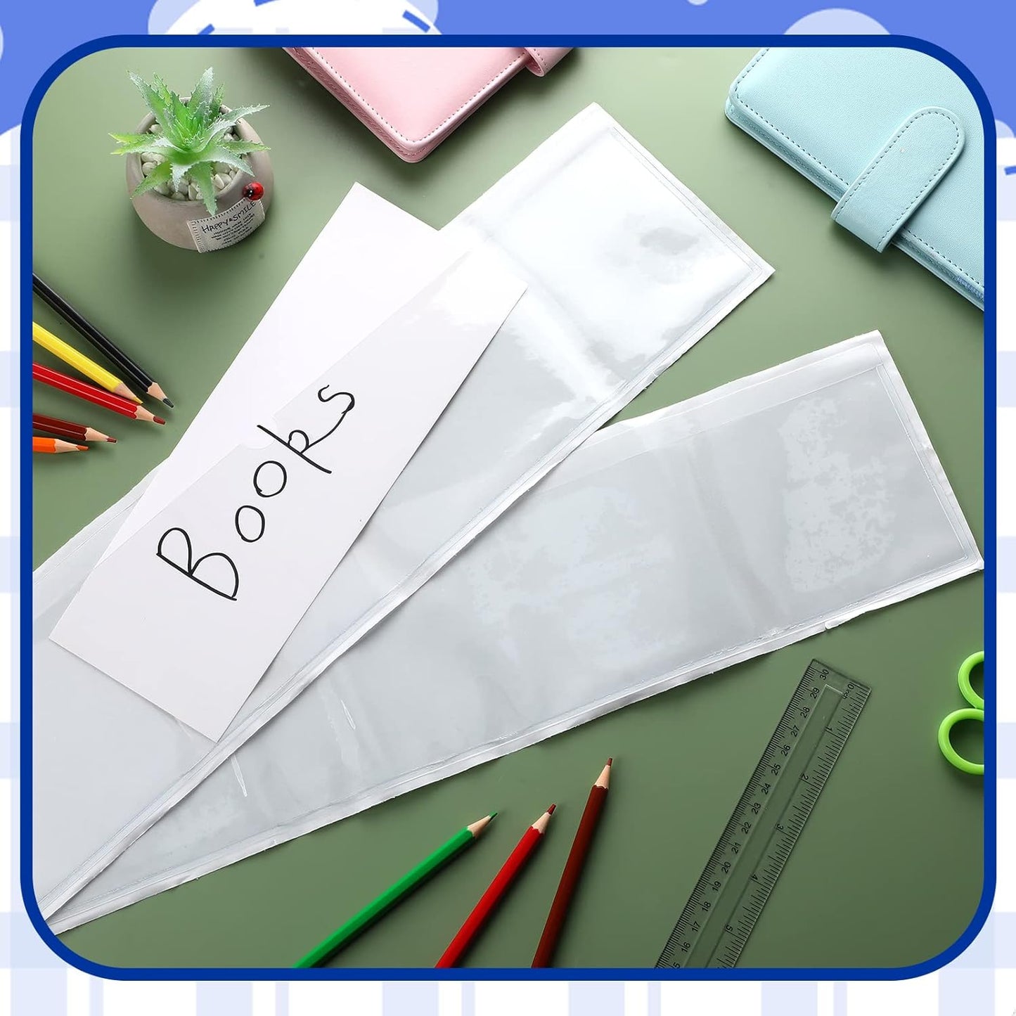 Chinco 30 Pcs Self Adhesive Pockets, Bin Labels for Storage Bins, Clear Pocket Label Sleeves, Plastic Index Card Holder with Top Open for Organizing Bins Box Drawer(18 x 4 Inches)