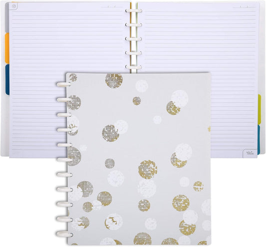 Talia Discbound Notebooks, Planner, Customizable, (xBounce Gold, Letter (8.5in x 11in))