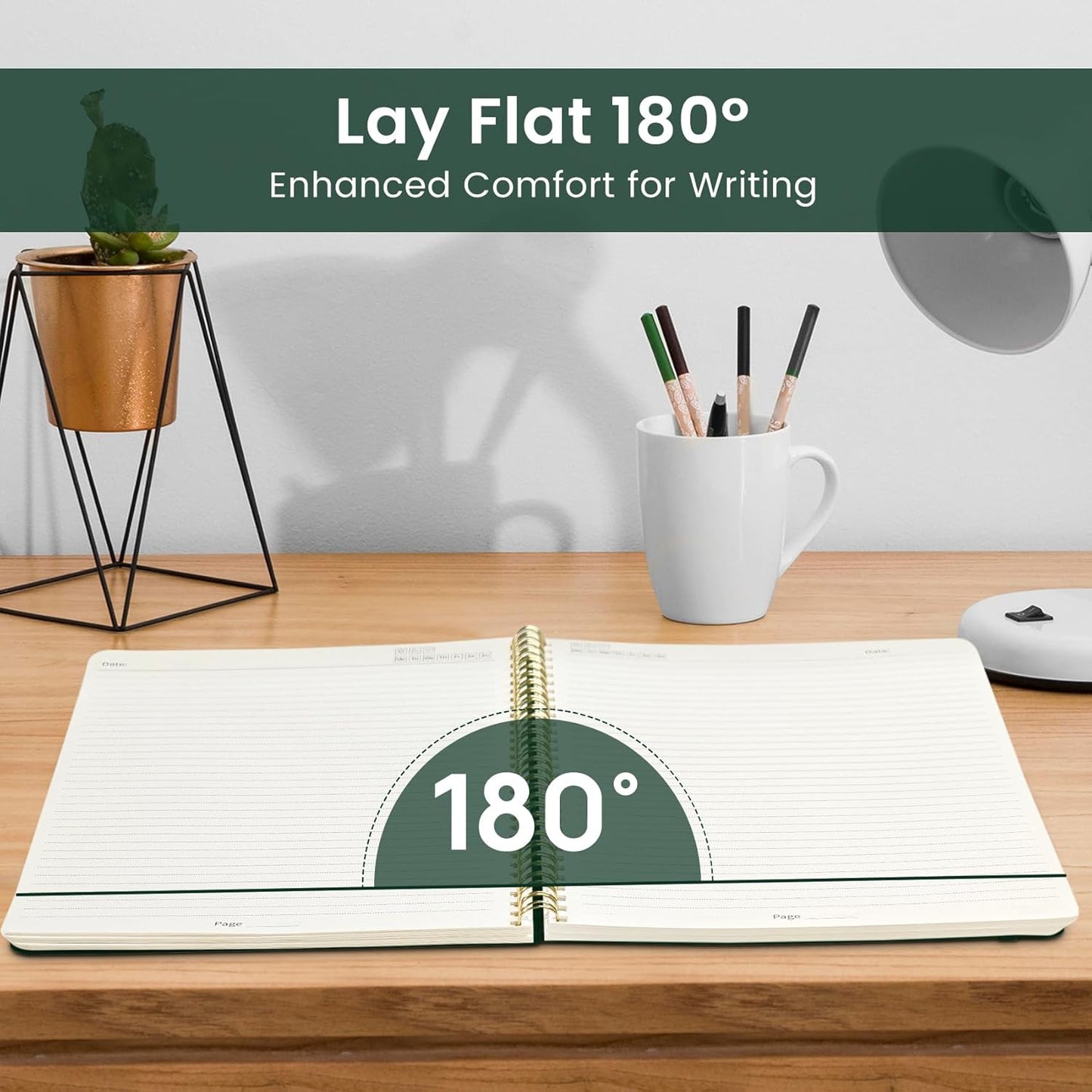 Taja Spiral Lined Notebook, 8.5"x11" Notebooks for Work, Large A4 Journal for Women & Men, College Ruled Journaling Notebook for Writing, Plastic Cover Spiral Journal, Butterfly