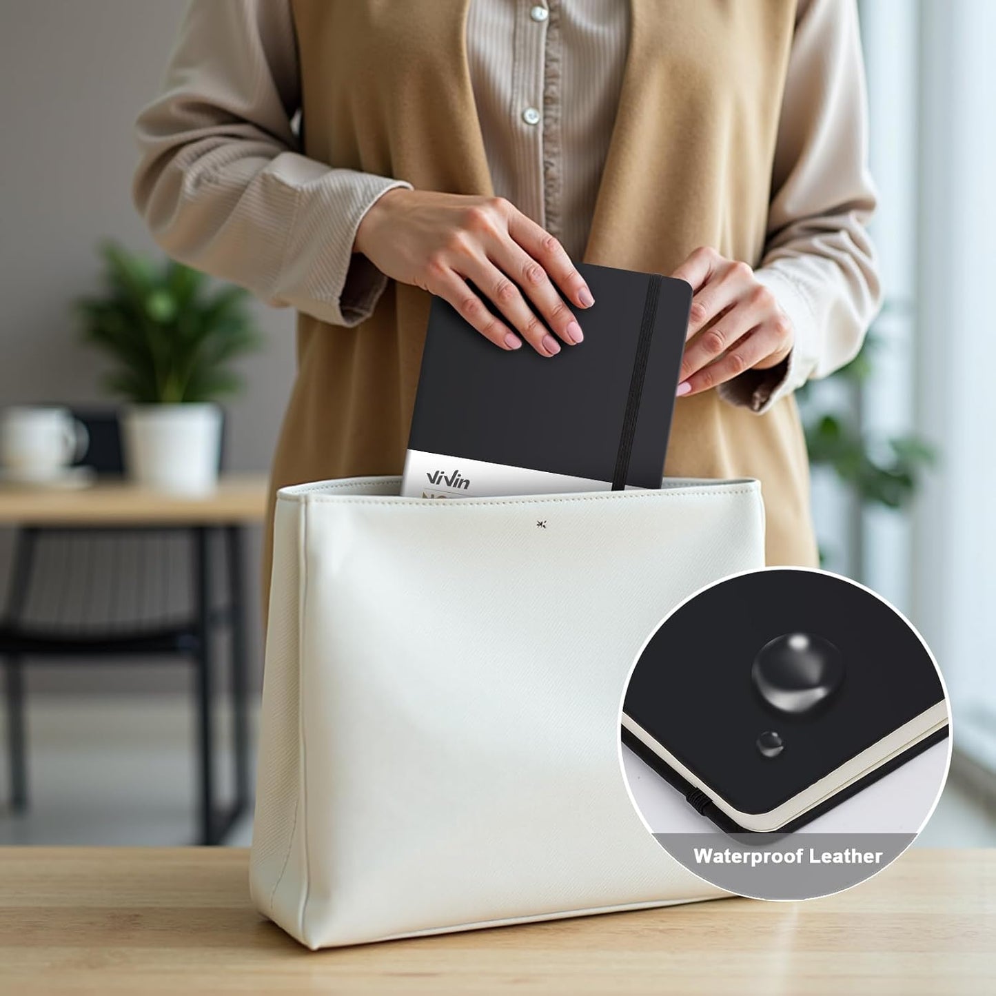 ViVin Lined Journal Notebooks for Work, 192 Pages, Medium 5.5 x 8.3 inch, College Ruled, A5 Hardcover Journaling Notebooks for Work, 3 Pack Bulk