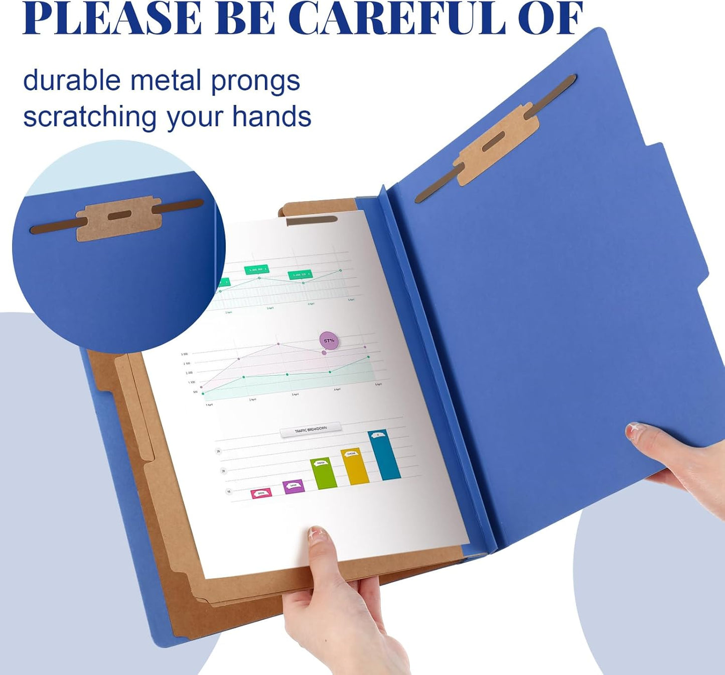 36 Pcs Classification Folders Letter Size, 3 Divider Pressboard File Folder with Fasteners, Expanding File Organizer Bulk for Teachers, Clergy, Office, Church, Christmas Donations (Dark Blue)