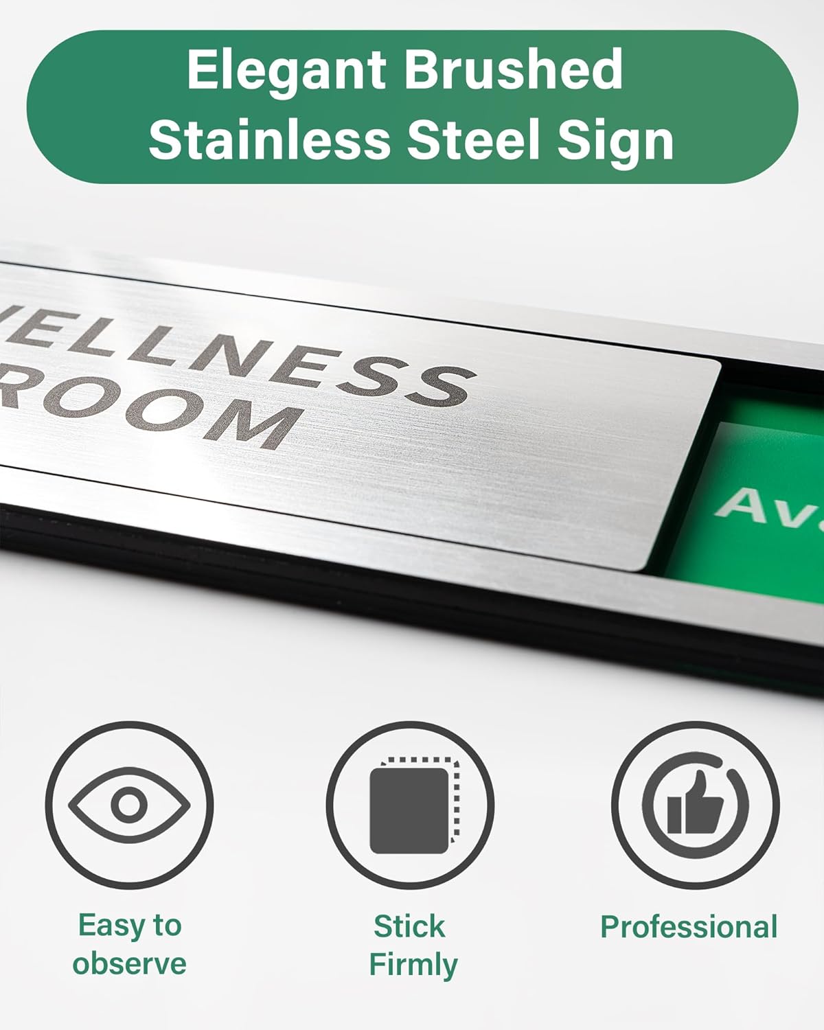 Mother's Room Door Signs, Do Not Disturb,Breastfeeding Door Sign, In Use/Available Slider Sign for Lactation Room, Privacy Vacant Occupied Nursing Signs，Brushed Silver