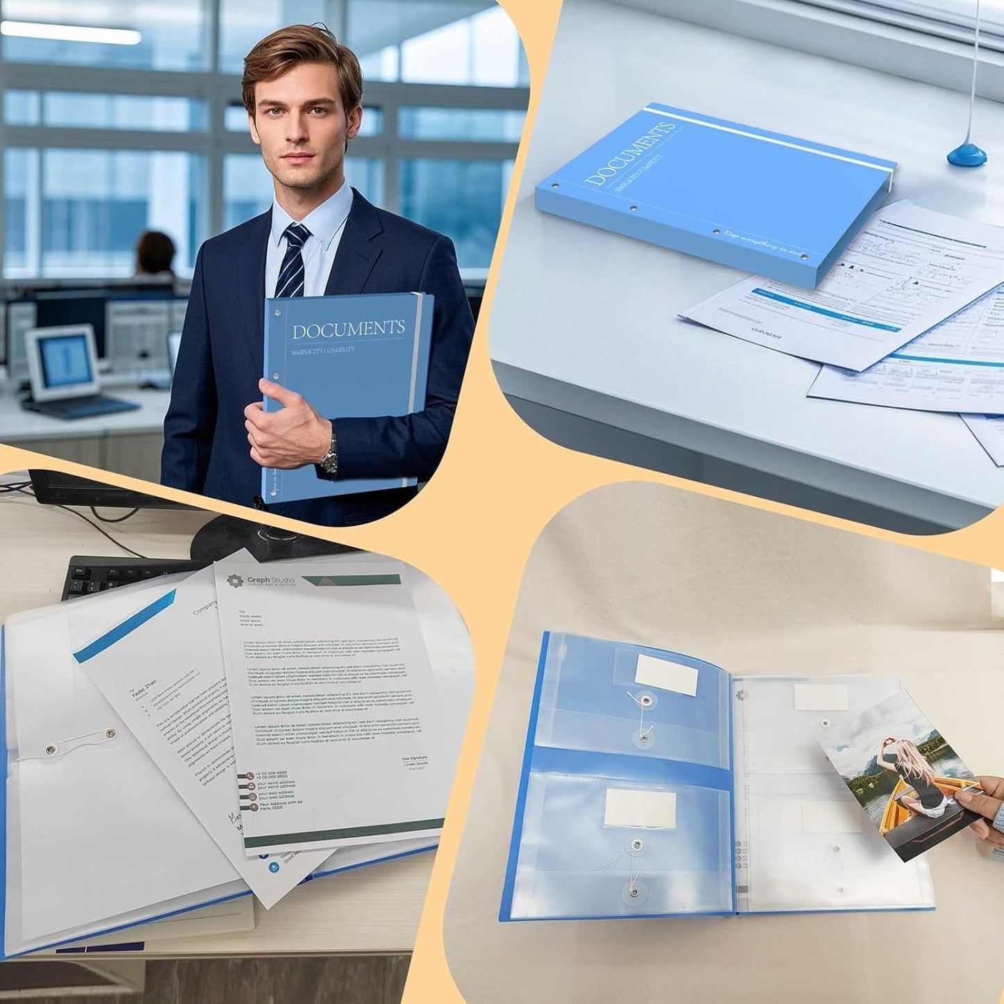 Family Life Binder & Document Organizer | Expanding Accordion File Folder with 12 Pockets for Passports, Certificates, SS Cards | Acid-Free, Rip-Proof Holds A4/ Letter Papers for Home Office School