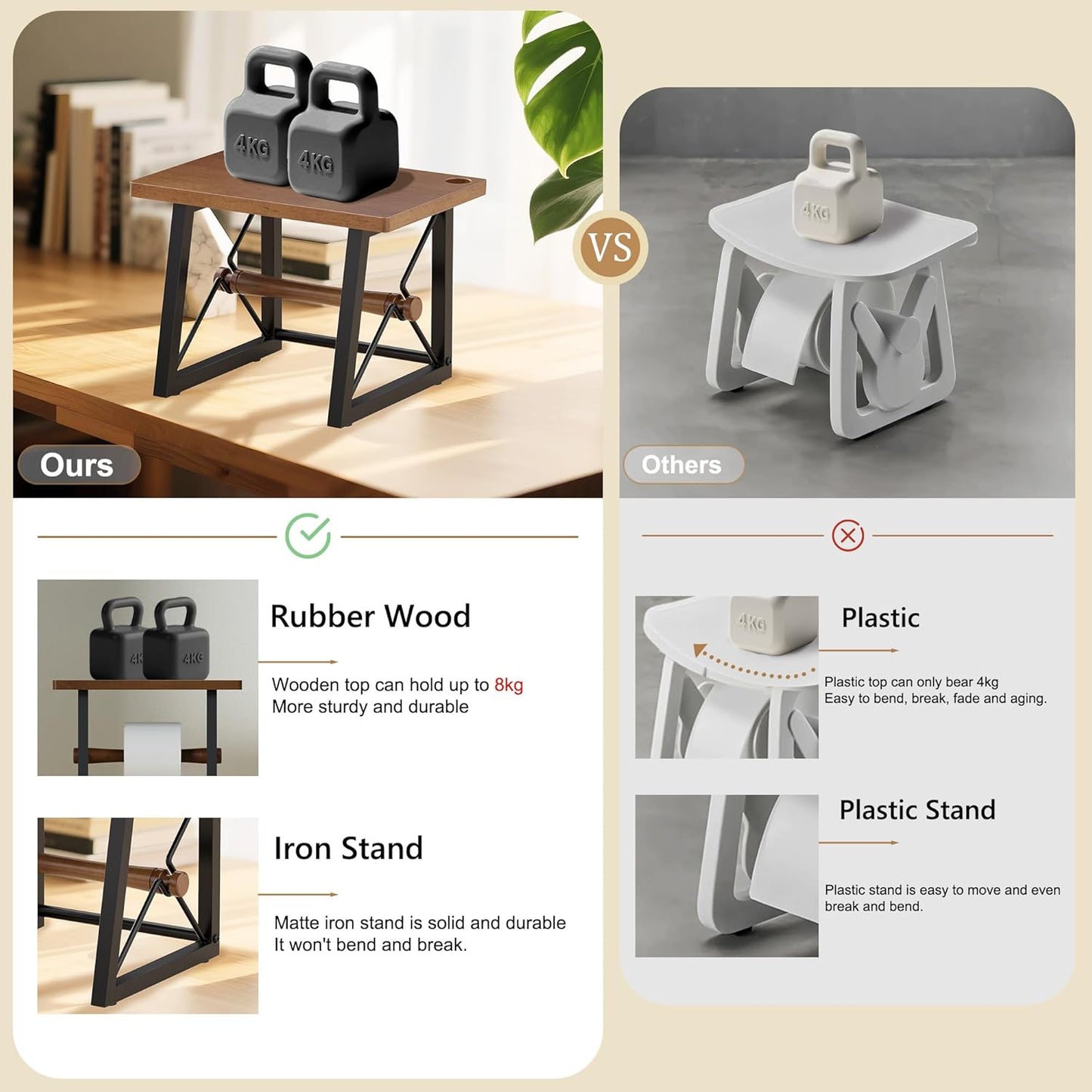 Label Holder for Rolls and Fan-fold Labels, Wooden Label Holder for Desktop Thermal Label Printer, Shipping Printer Accessory for Home, Office, Small Business (Black Walnut)