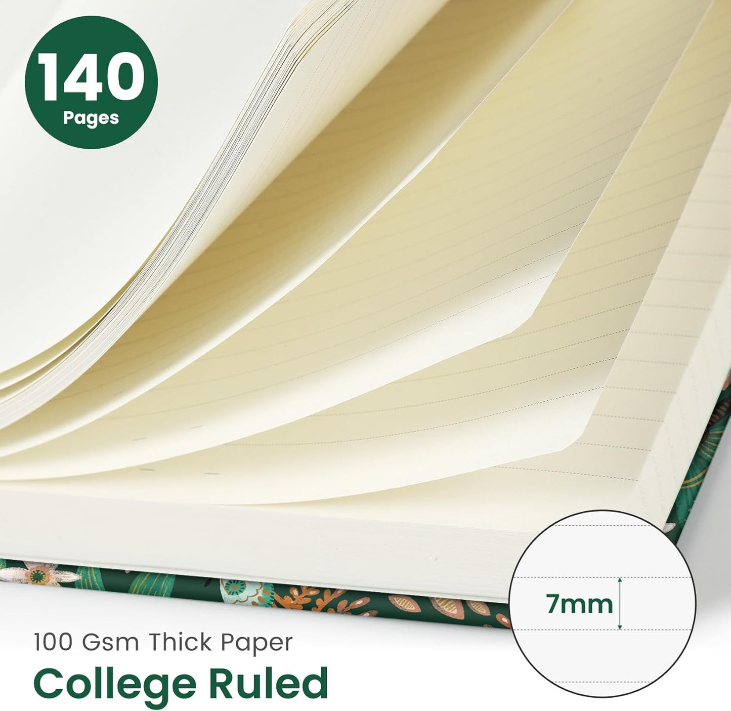 Lined Spiral Journal Notebook for Women, Cute A5 College Ruled Hardcover Notebook for Work & Note Taking, Aesthetic Pretty Journal for Writing, 140 Pages, Butterfly