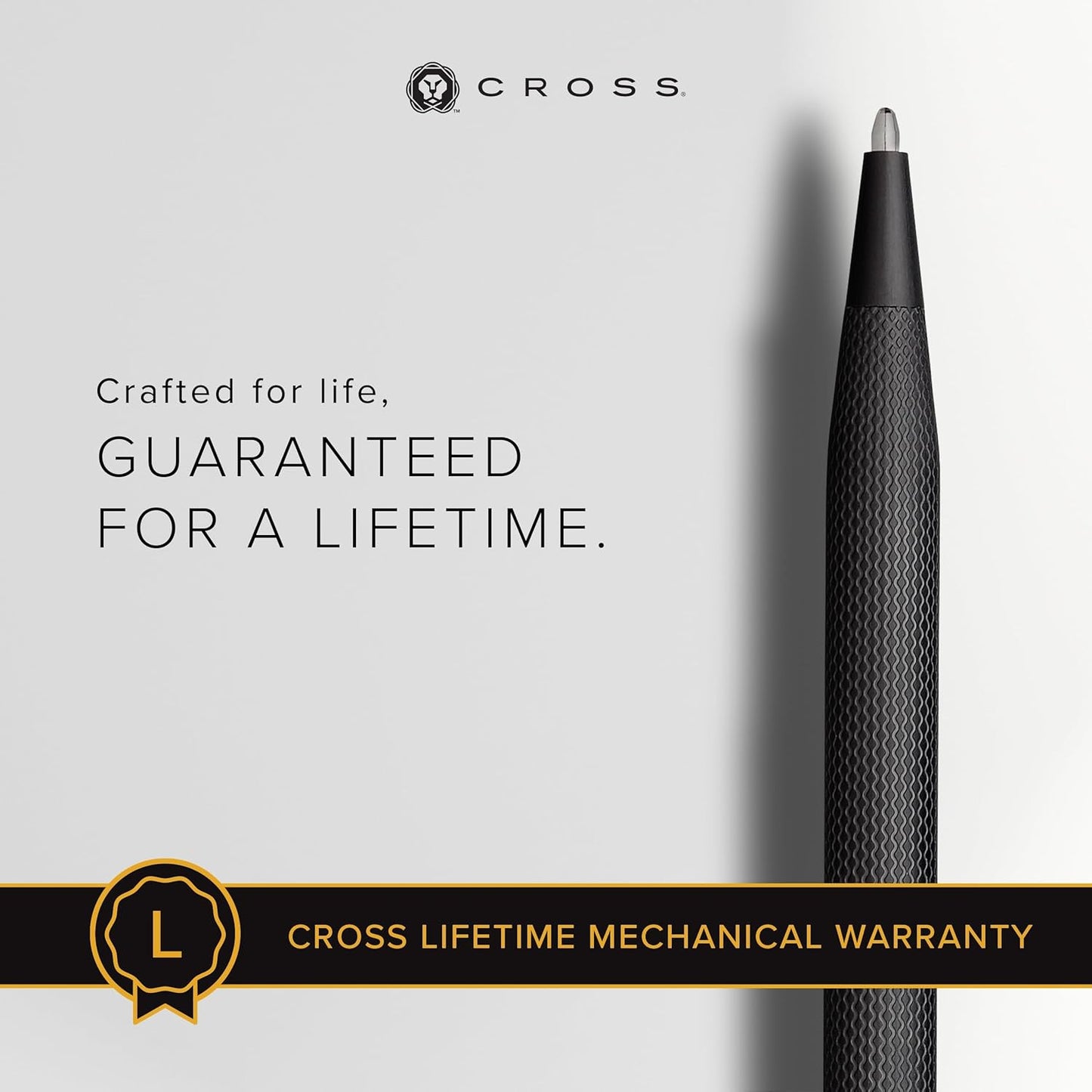 Cross Classic Century Refillable Ballpoint Pen Presented in a Luxury Gift Box - Medium Point, Black Ink, Brushed Black