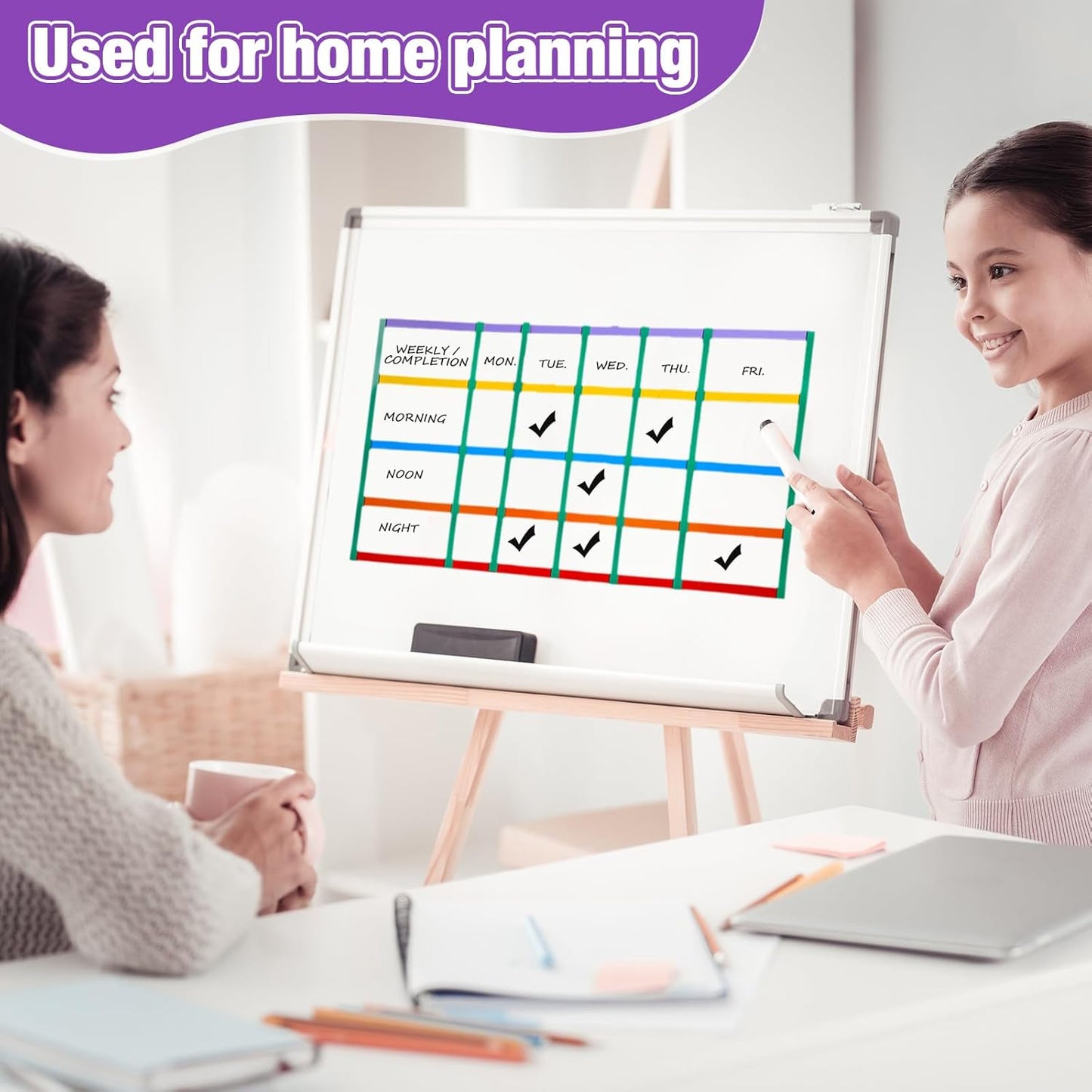 6 Rolls Magnetic Tape Roll Thin Strips, 33 ft Magnetic Whiteboard Graphic Decorative Tape Marking Line Magnet Board Dividers for Classroom Office Art Accessories(Mix Color,0.24 Inch)