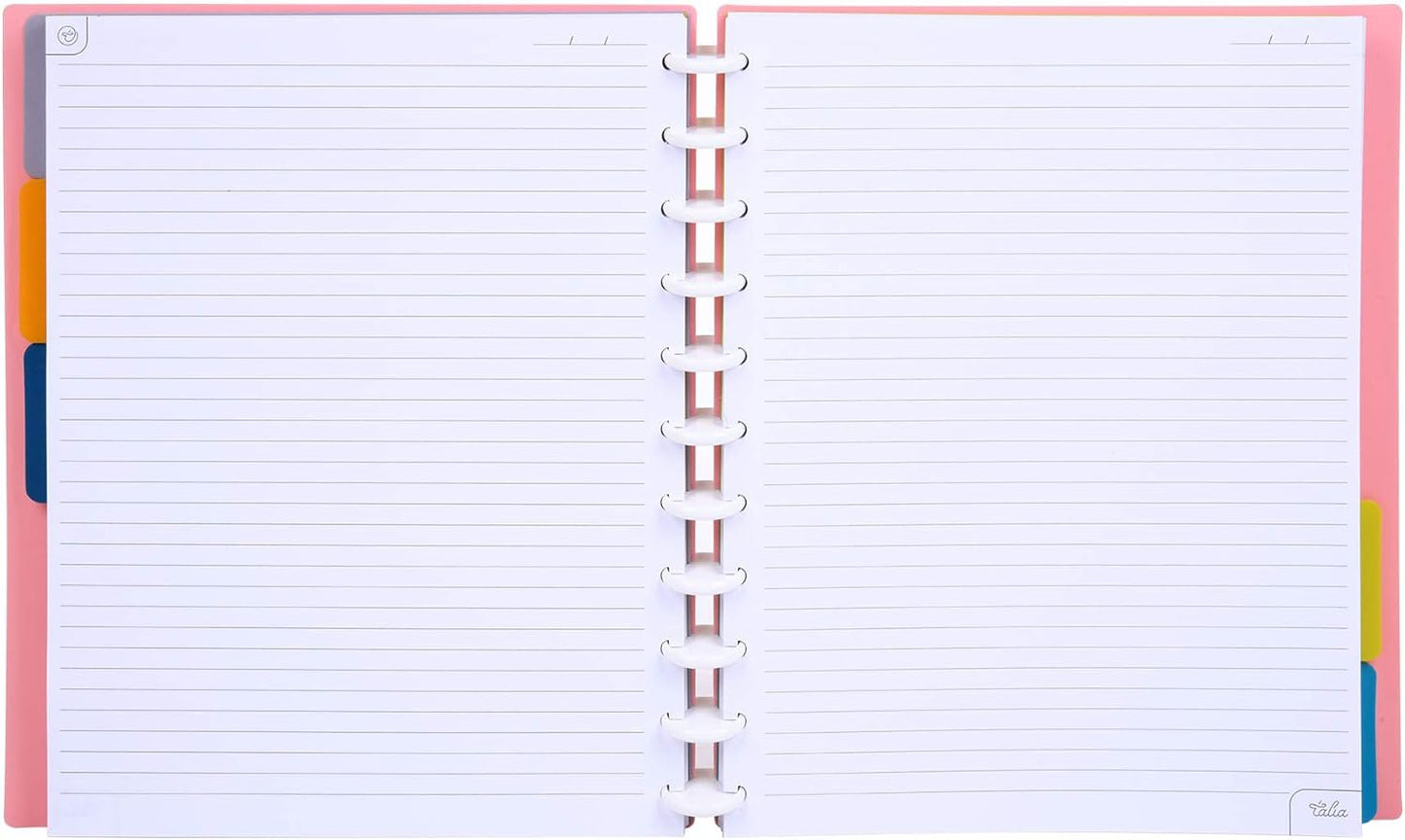 Talia Discbound Notebooks, Planner, Customizable, (Salmon, Letter (8.5in x 11in))