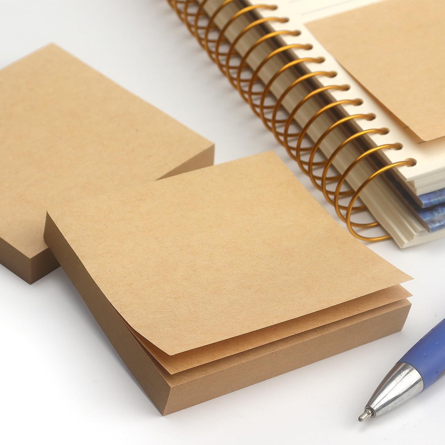 Sticky Notes 3x3 Self-Stick Notes Pads with 6 Bright Colors, Easy to Post for Office, School, Home, 6 Pads/Pack, 100 Sheets/Pad(Kraft Paper)