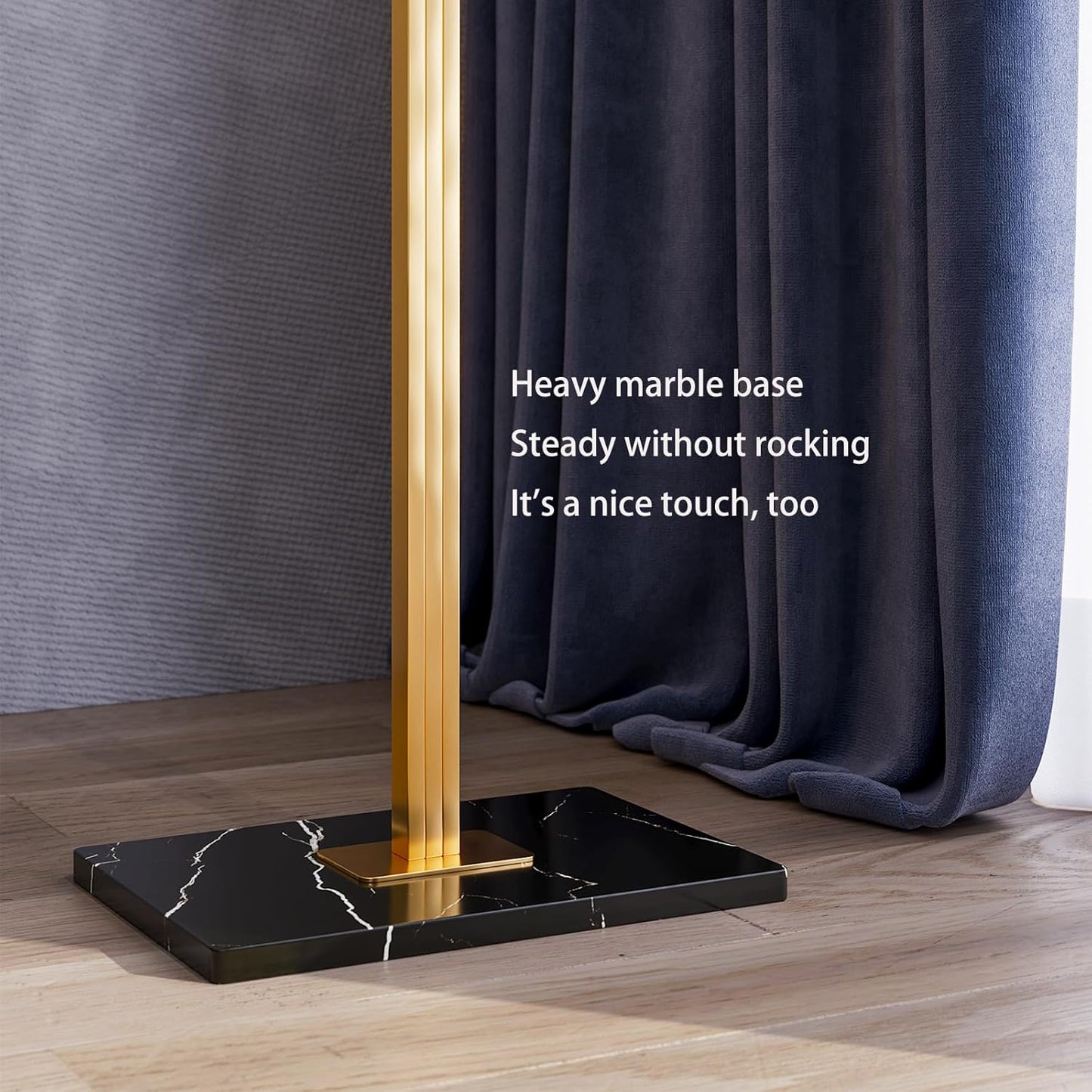 Gold Coat rack,Sturdy coat tree freestanding heavy duty with Marble Base,Metal standing coat rack for Bedroom,Entrance,Modern coat hanger stand for Coats,Hats,Bags(gold)