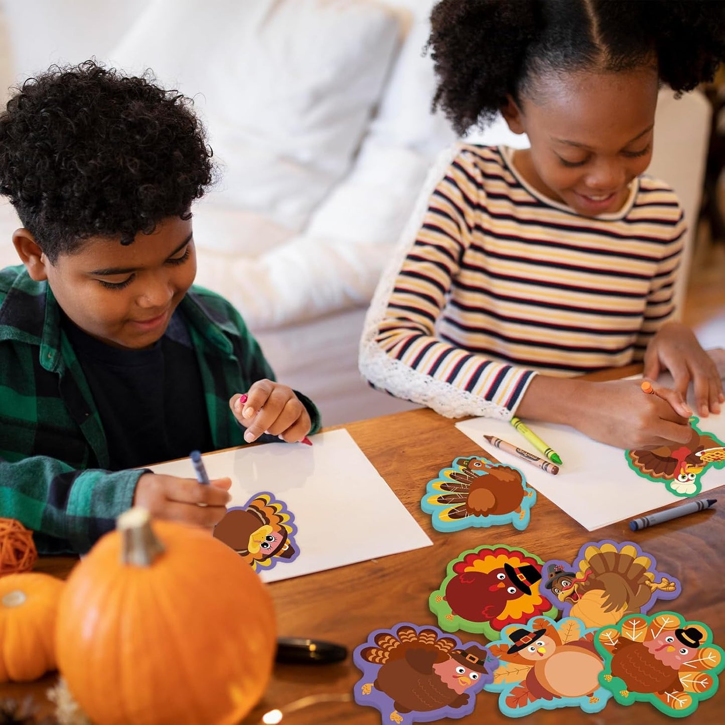 600 Sheets Thanksgiving Turkey Sticky Notes, Self-Adhesive Thanksgiving Notepads Turkey Self Sticky Memo Pads for Fall Harvest Party Favors School Office Supplies