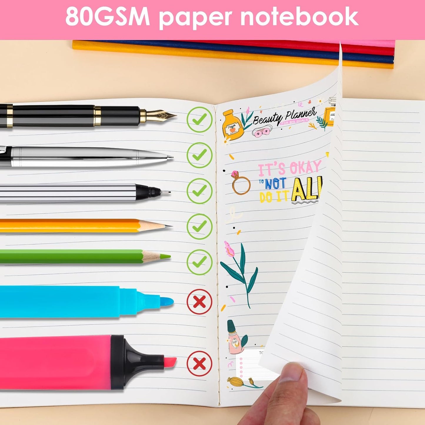 LABUK 40pcs Journals Bulk, A5 Kraft Lined Journaling Notebooks Bulk, Rainbow Composition Notebook, 12 Colors 60 Pages for Writing, School, Kids Gift