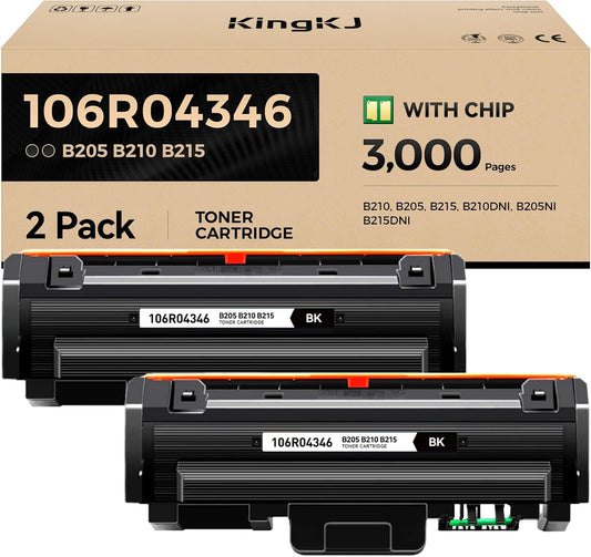 B205 B210 B215 High-Yield Toner Cartridge Black 2-Pack Replacement for Xerox 106R04346 106R04347 Toner Compatible with Xerox B210 B205 B215 B210DNI B205NI B215DNI Laser Printer Ink All-in-One Copier