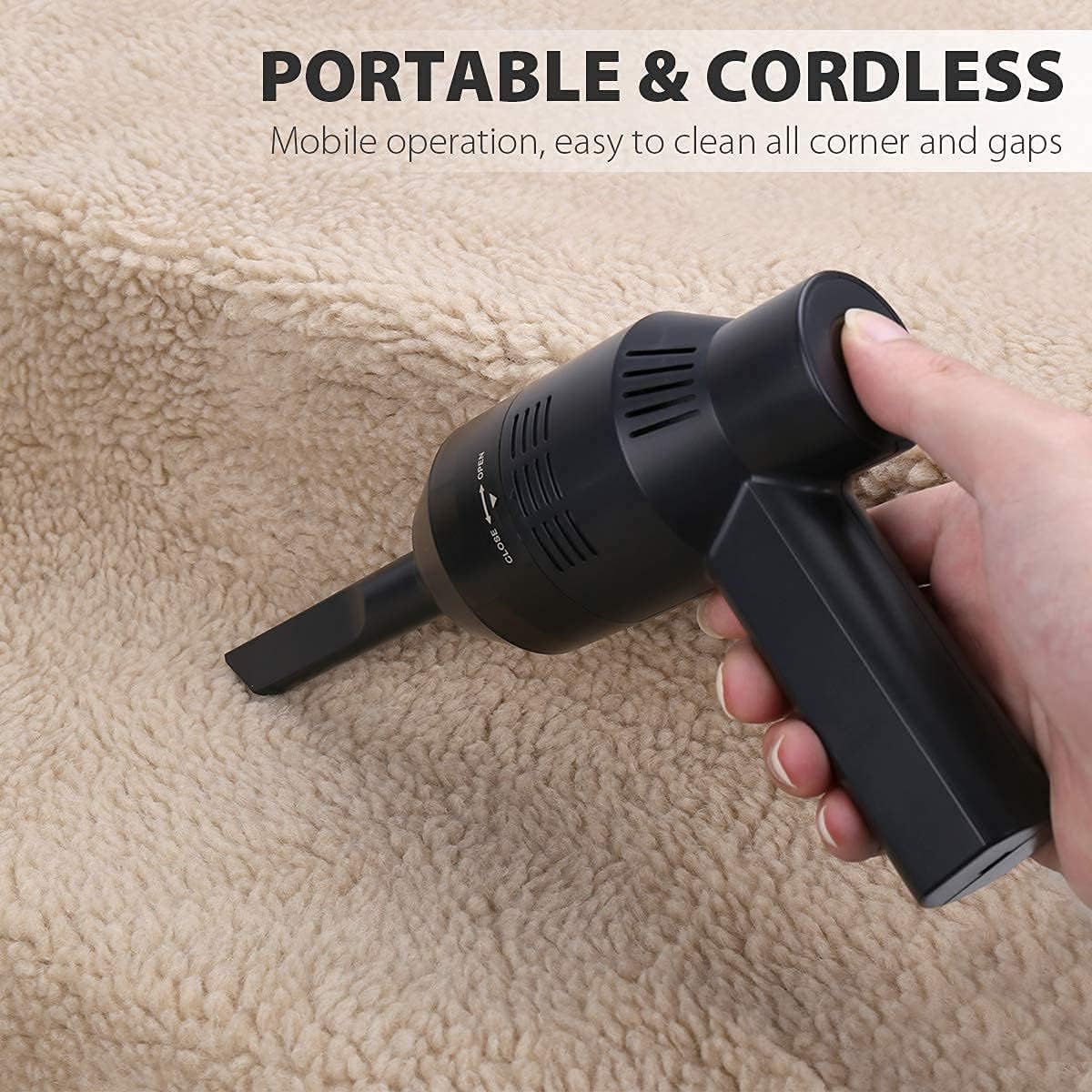 New Cordless Mini Computer Vacuum, Portable Vacuum Cleaner Keyboard Cleaner Kit - Cleaning Dust, Hairs, Crumbs, Scraps, Ash for Laptop, Keyboard, Computer,Car, Pet House, Sewing Machine