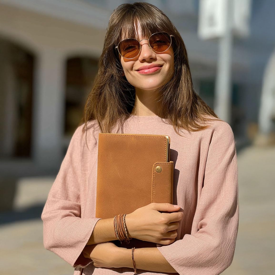 Albero Genuine Leather Journal – A5 Refillable Premium Writing NoteBook, 5x8 Cover, 360 Pages (100 GSM), Professional Organizer for Men and Women, Lined Daily Journal, Handmade Leather Note book