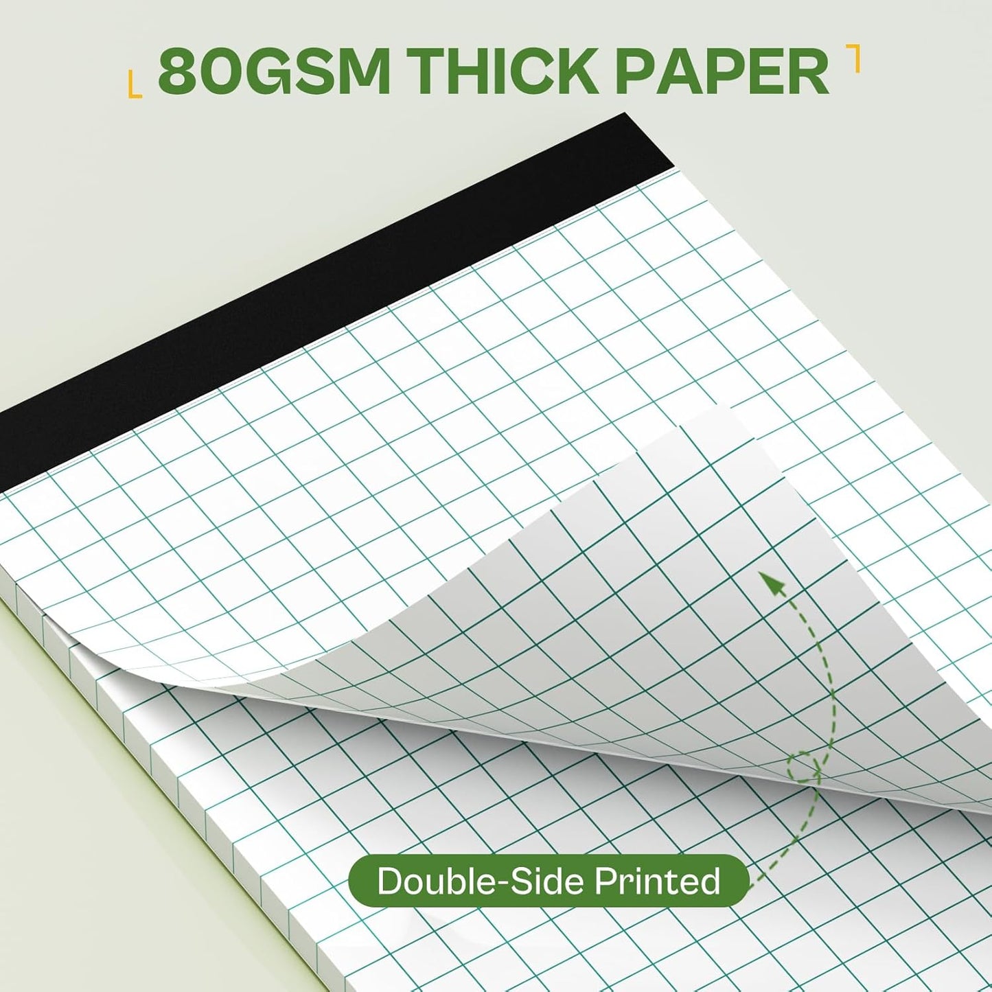 Graph Paper Pads 4 Pack Grid Paper Pad 2x2 Blue Squares Per Inch Grid Paper 8.5 x 11.75 Inch Perforated Legal Pads 50 Sheets Graph Paper Notebook 8.5 x 11, Graph Paper Notepad for Home, Office, School