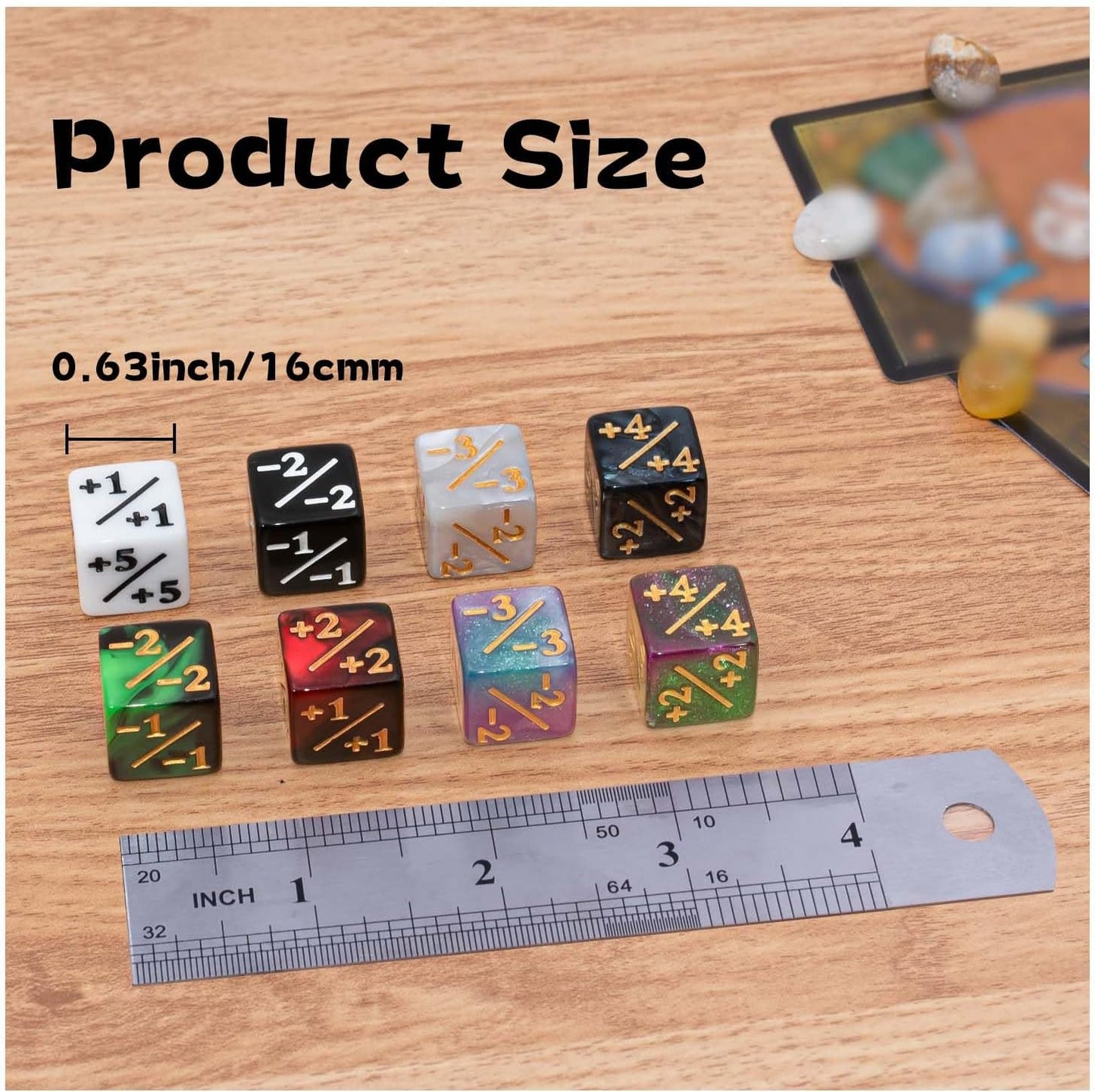 48 Pieces MTG Counter Dice Plus 1 Set in 8 Colors, Life Counters +1/+1 Tokens Dice for MTG, TCG, Cards Gaming Accessories