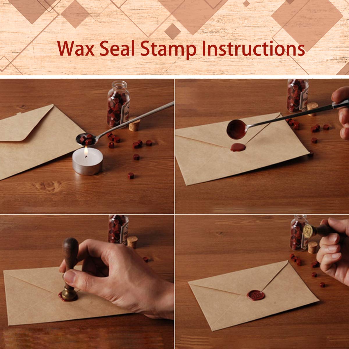 Wax Seal Stamp Kit, HOSAIL 7 Pieces Star Dragon Cat Peacock Whale Mermaid Fox Flamingo SealingWax Stamps Copper Seals + 1 Piece Wooden Hilt, Vintage Antique Moon Starry Cat Seal Wax Stamp Set