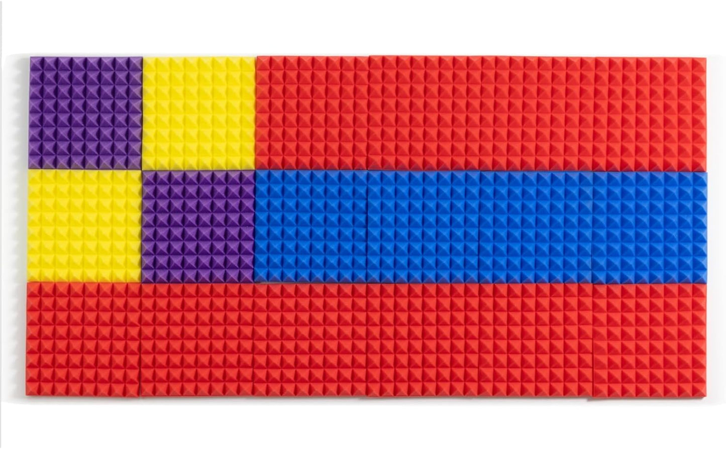 Sonicism Acoustic Panels Self-Adhesive Pyramid 12 Pack,12" X 12" X 2" Sound Proof Foam Panels for Walls,35kg/m³High Density Soundproof Wall Panels Fast Expand,Sound Absorption & Decoration(Yellow)