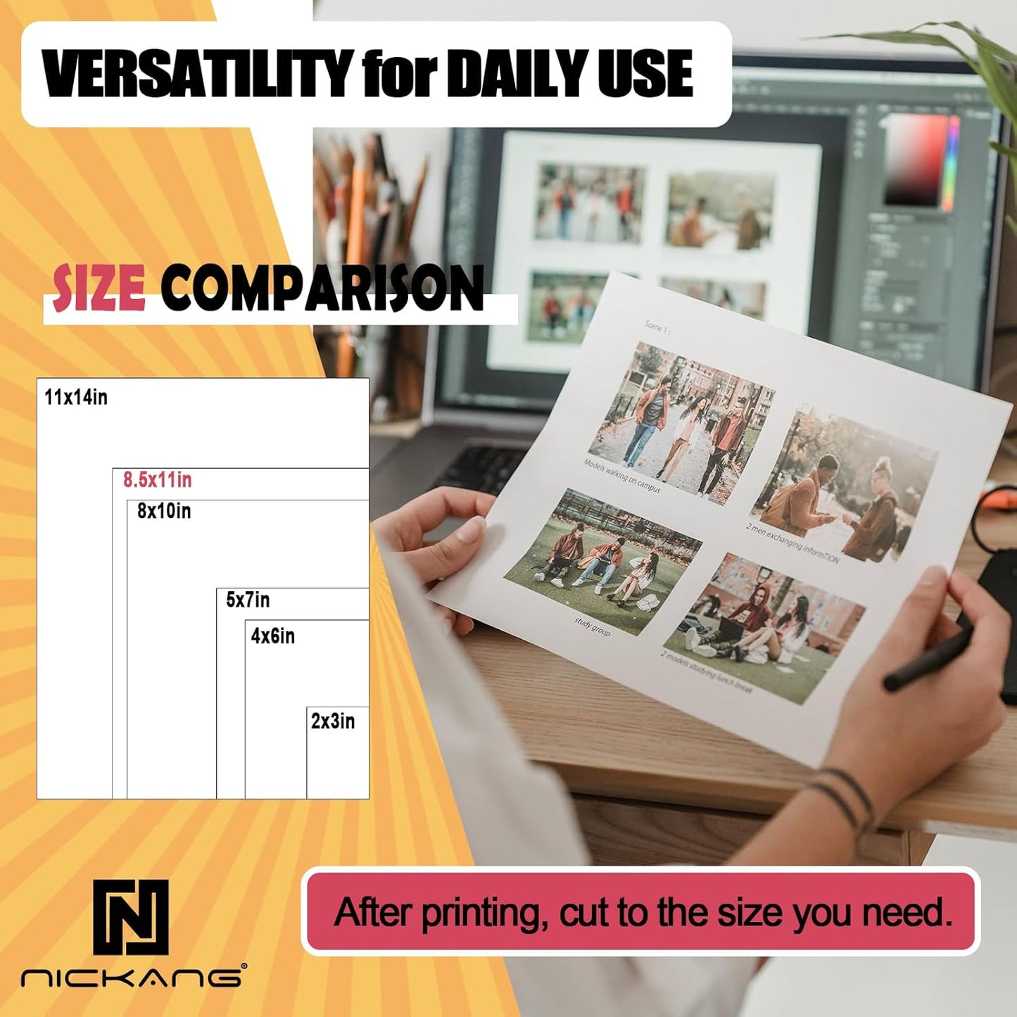 Glossy Photo Paper 8.5x11, 53 LB/200 gsm, 30 Sheets, Letter Size, Photo Paper for Inkjet Printer, Photo Printer Paper, Picture Paper