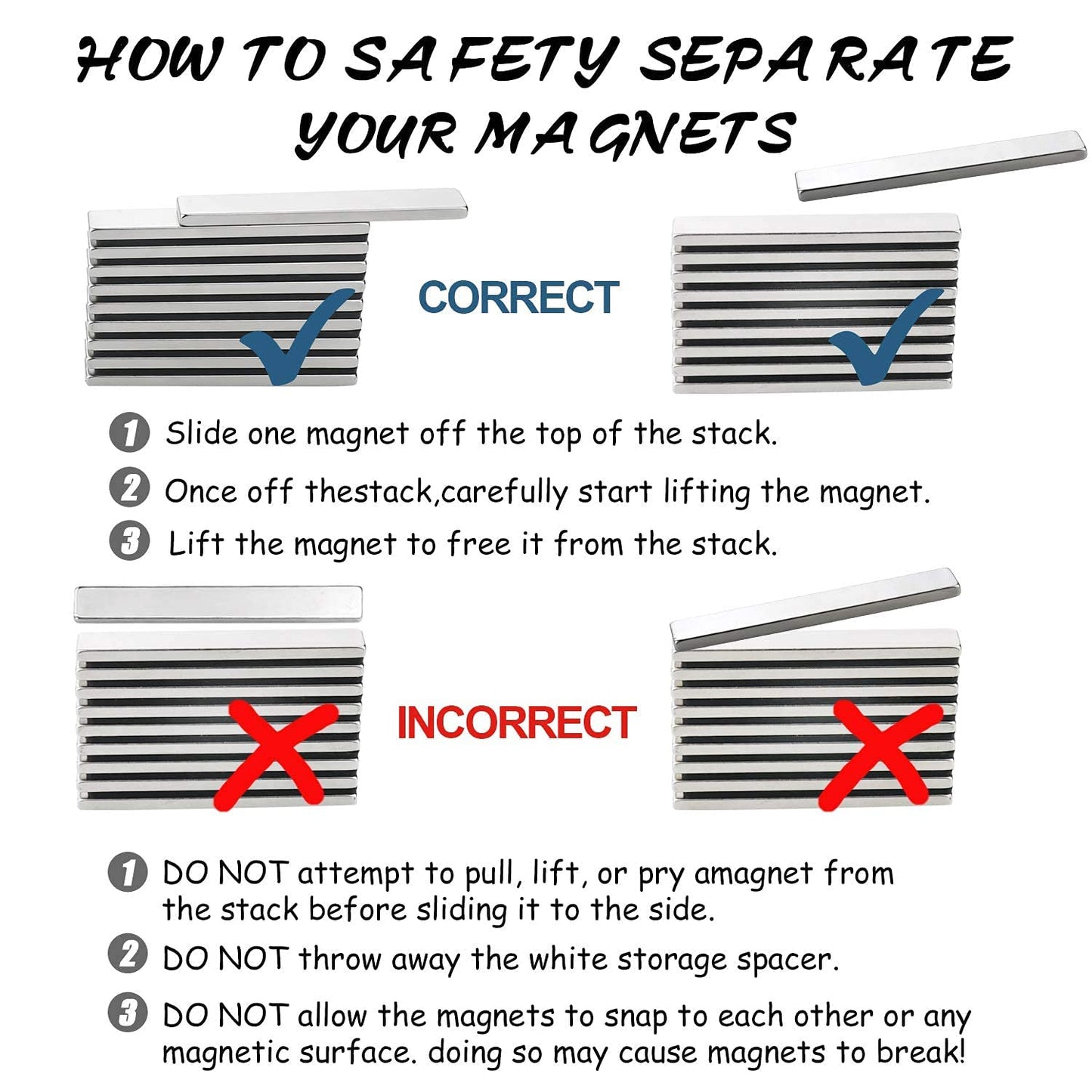 LOVIMAG 20 Pack Strong Neodymium Bar Magnets, Rare Earth Metal Neodymium Magnet for Fridge, Scientific, Shower Door, Office Etc-60 x 10 x 3 mm