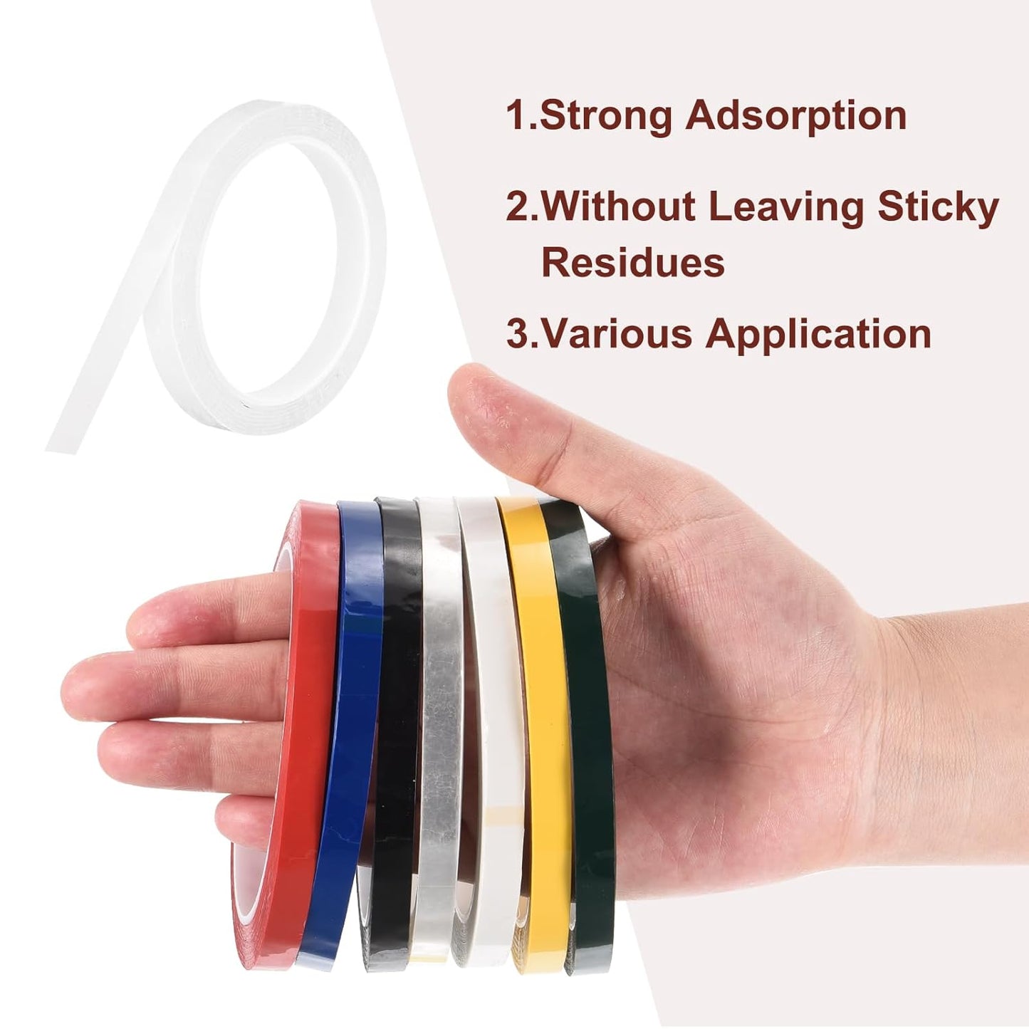 MECCANIXITY 10 Rolls Whiteboard Tape Graphic Chart Tape 12mm 54.7 Yard Art Tape Thin Self-Adhesive Pinstripe Tape Masking Tape for Gift Wrapping Craft Supplies, White