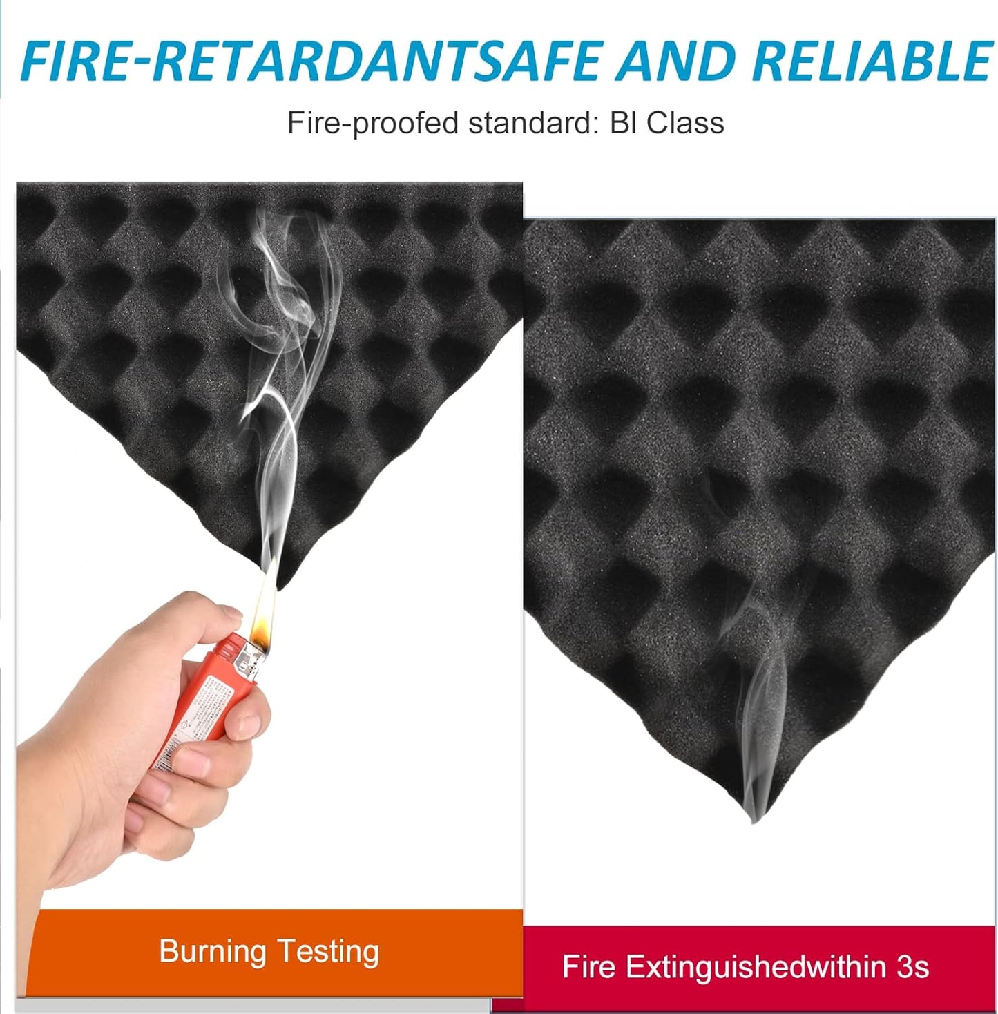 2 pack, 48x24x2 inches acoustic foam panels Egg Crate Foam Padding sound proof panels for walls Soundproof Foam Studio Acoustic Treatment Studio Foam panels Soundproofing Used to Absorb Echoes