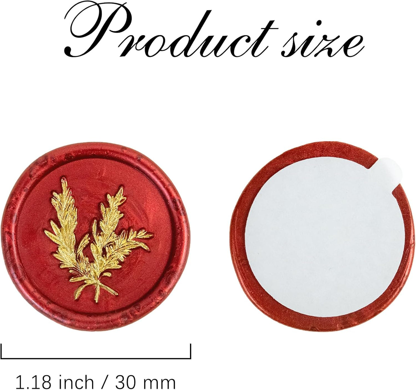 25Pcs Gold & Red Wax Seal Stickers - Handmade Envelope Seals, Self-Adhesive Wax Stickers for Wedding Party Invitations, Envelope, Gift Wrap, Christmas (Gold Rosemary Style, Red)