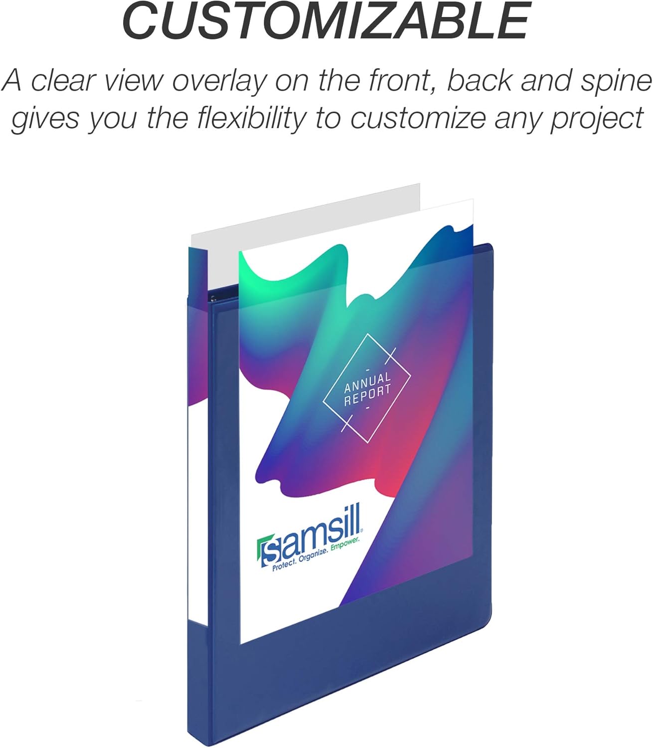 Samsill 0.5 Inch 3 Ring Binders, Made in USA, Economy Round Ring, Clear View Cover, 100 Sheet Capacity - for School, Home, Office - Blue, 12 Pack