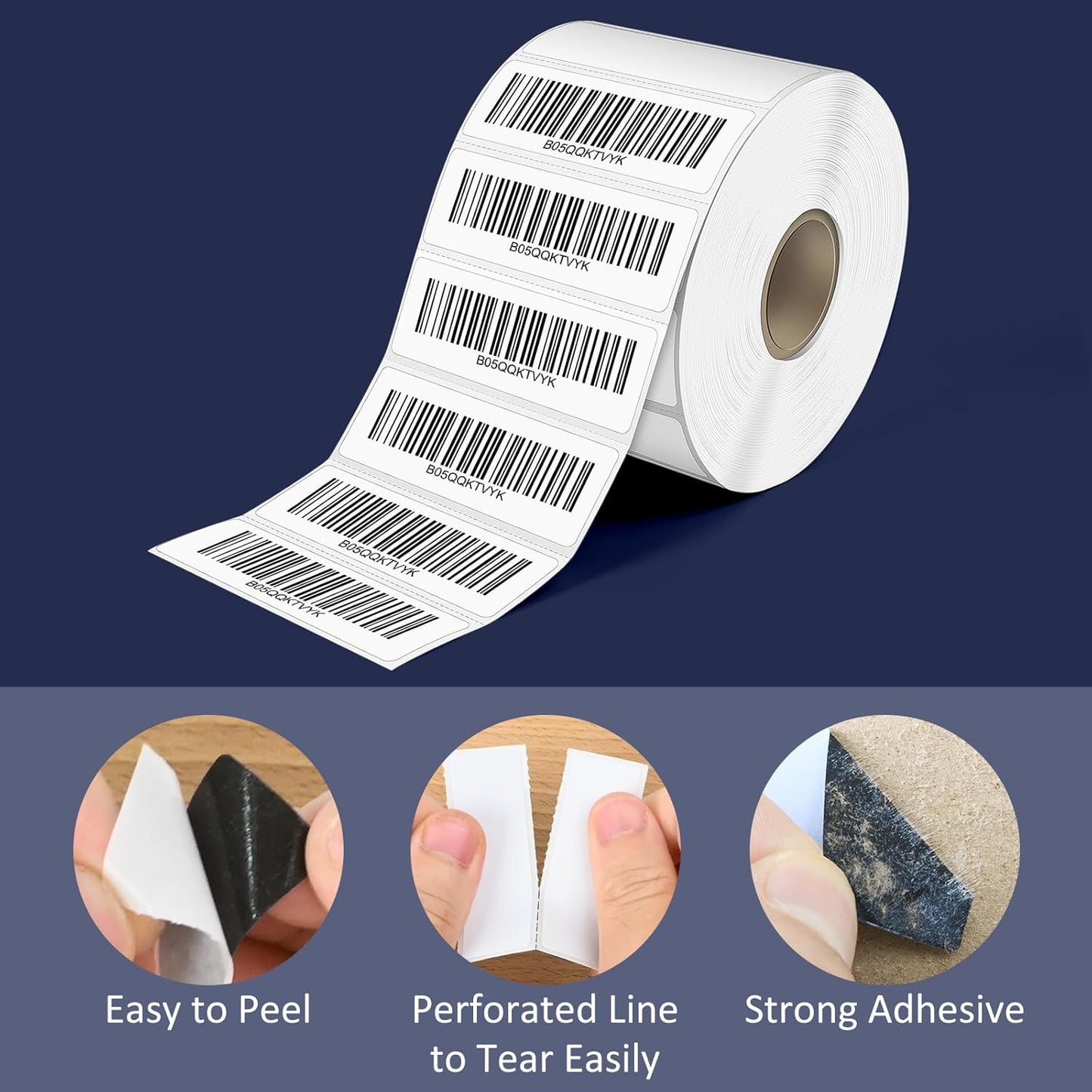 L LIKED 2.25" x 0.75" Direct Thermal Labels, Permanent Adhesive Address Barcode Label & Compatible with Rollo, Zebra and Other Desktop Printers (1 Roll, 1700 Labels)