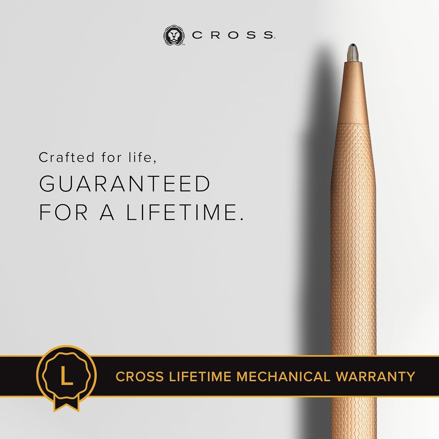Cross Classic Century Refillable Ballpoint Pen Presented in a Luxury Gift Box - Medium Point, Black Ink, Brushed Rose Gold