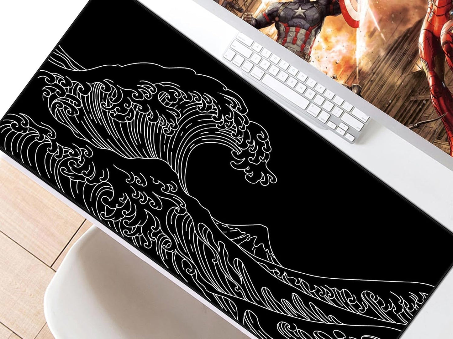 JIALONG Gaming Mouse Pad, Large Mousepad with Non-Slip Rubber Base, Smooth Cloth Surface Desk Keyboard Mat for Computer, PC, Laptop, Desktop 35.4 x 15.7 Inches, Black