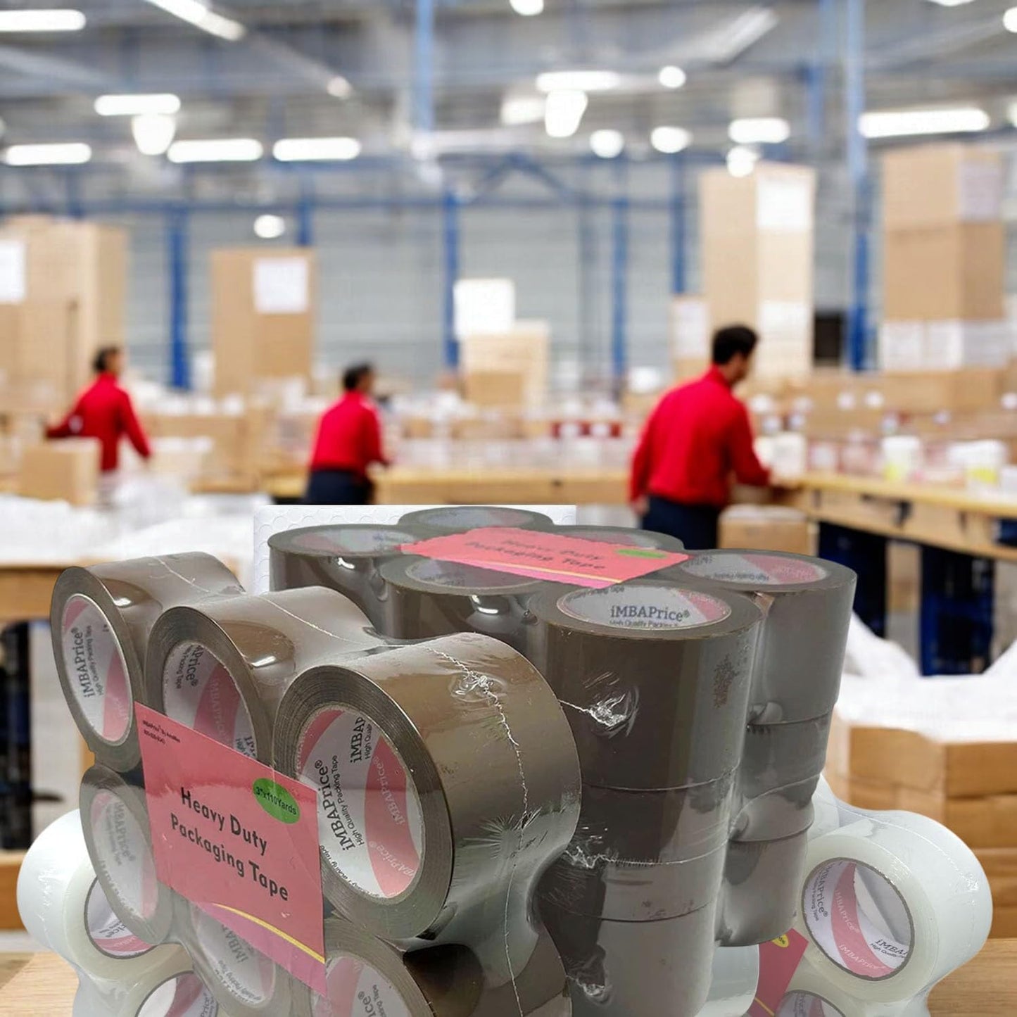 iMBAPrice 3-inches Shipping Packaging Tape - 1 Box of Premium (24 Roll of 110 Yards) 24 x 330 Feet Long 3" Wide Heavy Duty Brown Moving Packing Tape